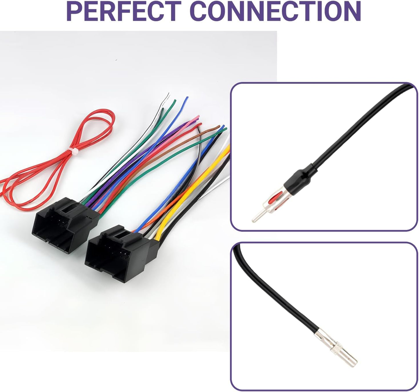 YYTQP 2006-2013 (4 Radio Wiring Harness Connector, Antenna Adapter Compatible with GMC Sierra Chevy Impala Buick