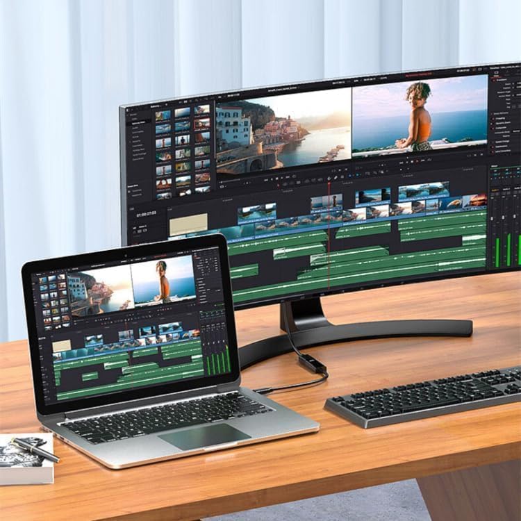 FANTIA 4K USB C to HDMI Adapter, HDMI to USB C Laptop Docking Station for MacBook Pro, Dell, Google Chromebook Pixel