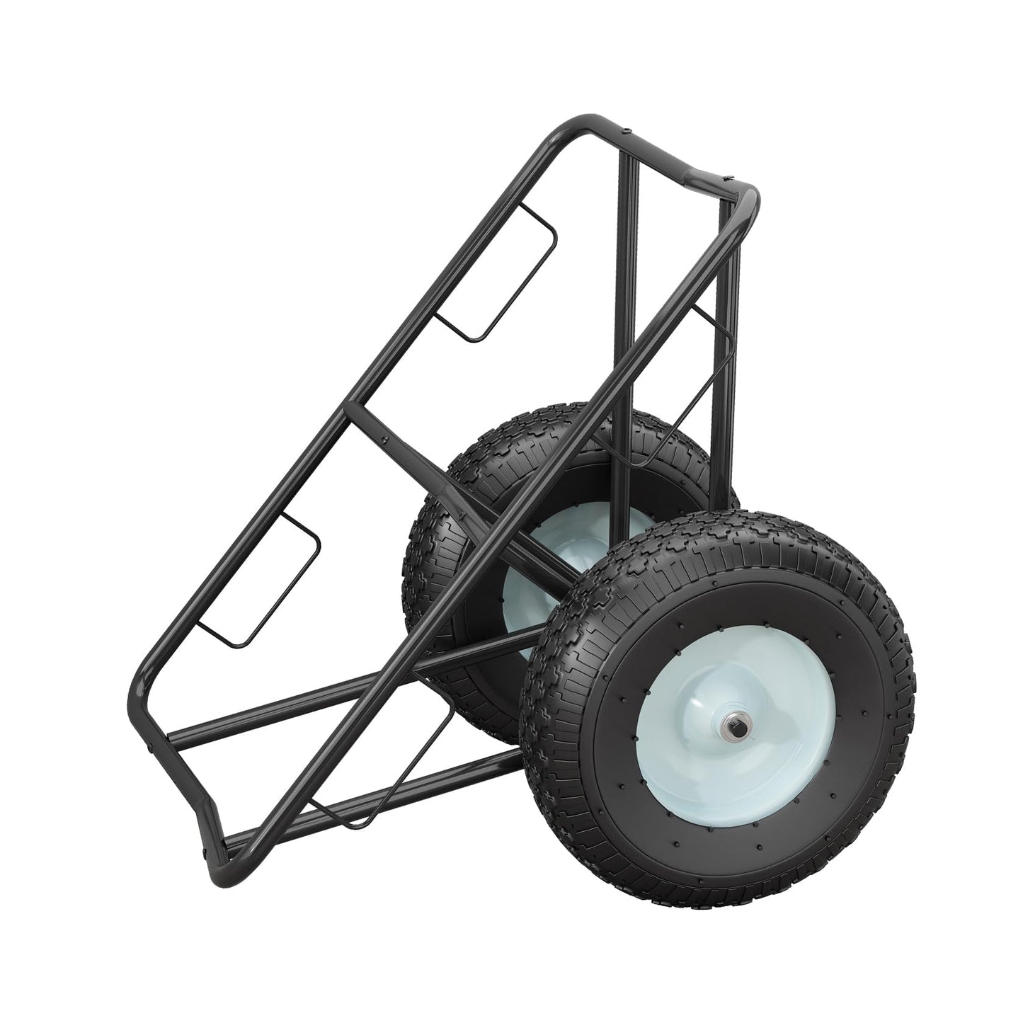 Hymula Heavy-Duty Carpet Dolly with Pneumatic Wheels, Steel V-Cradle Roll Carrier, 500 lb Capacity Portable Floor Roller Cart for Carpet, Lumber, Pipes & Large Material Rolls,for Warehouses, Stores