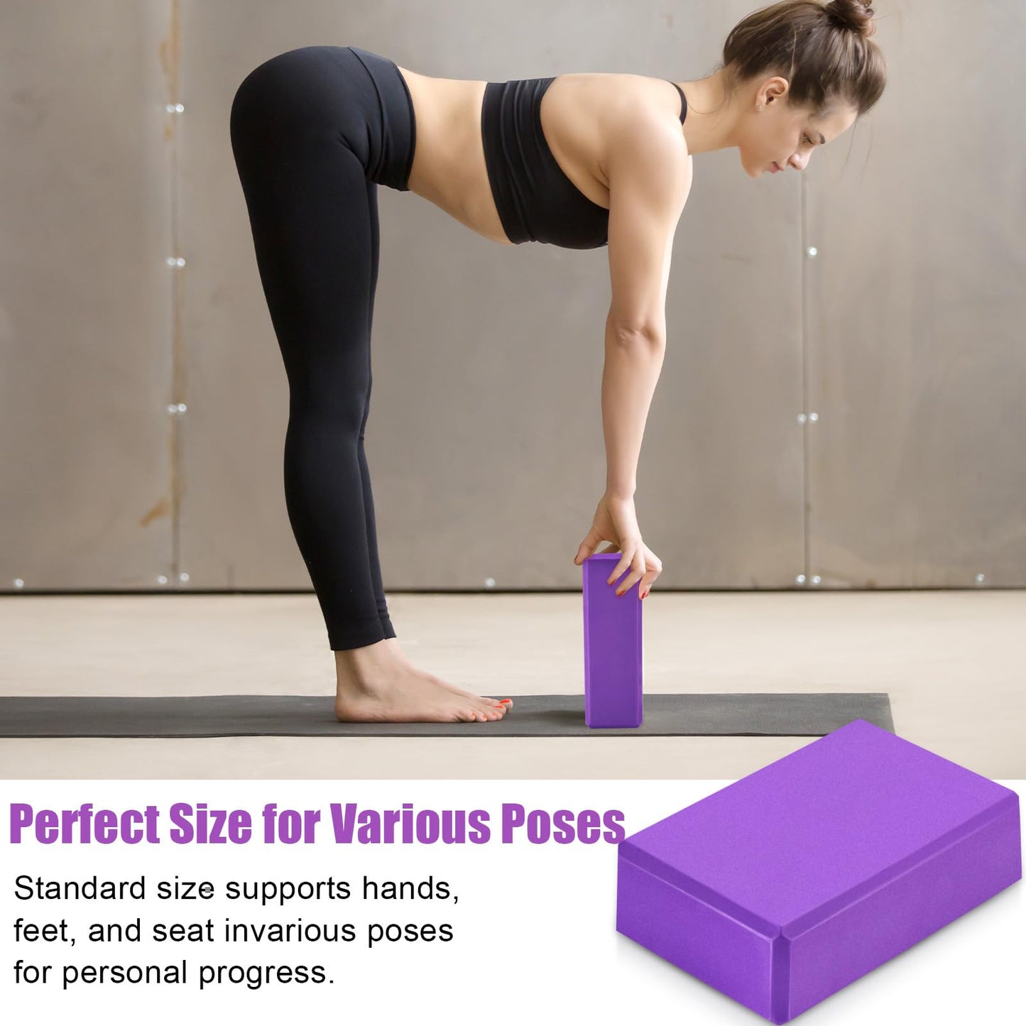 Silipull 10 Pcs Pilates Ring Blocks Set for Women Home Yoga Equipment Accessories Pilates Ring Circle and Ball Workouts Gift Include Ball Yoga Circle Resistance Bands Block Straps Gym Bag(Purple)