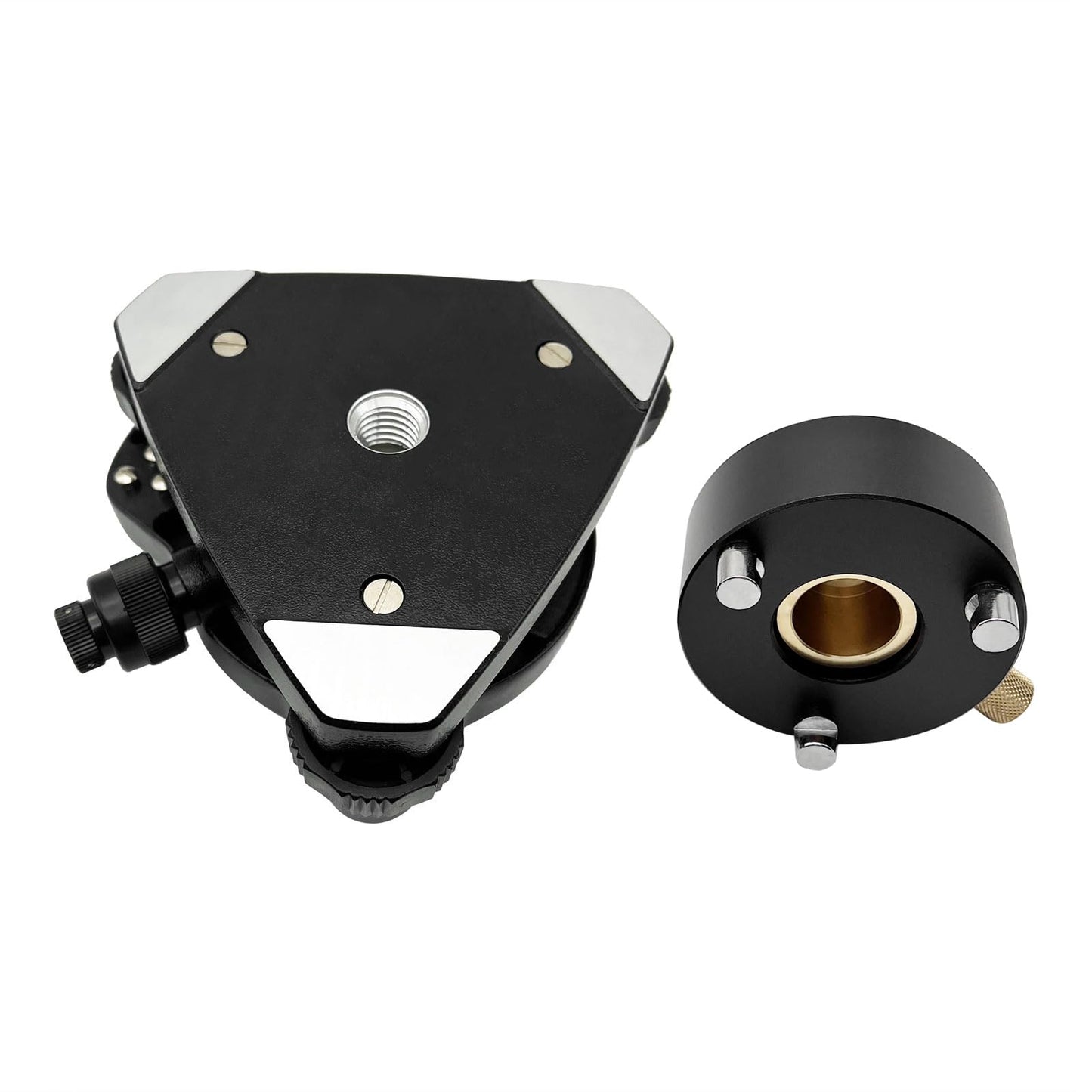 Surveying Tribrach Adapter Kit with Optical Plummet and 360° Rotating Prism Base 5/8-11 Thread Mount Set for GPS GNSS Total Stations Prism Poles and Tripods