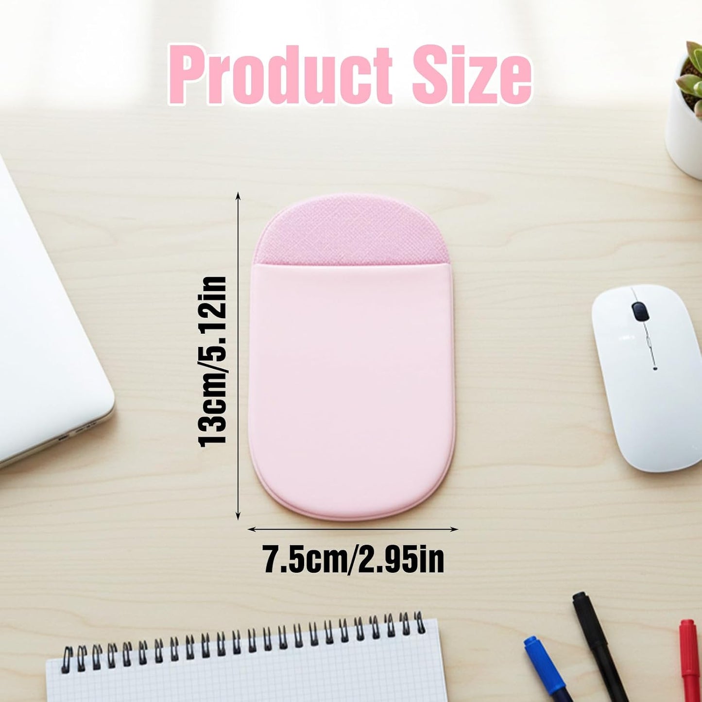 Shimmeroo Slim Mouse Holder for Laptop, Universal Wireless Mouse Sleeve Pouch for Laptop Stick on, Pink Adhesive