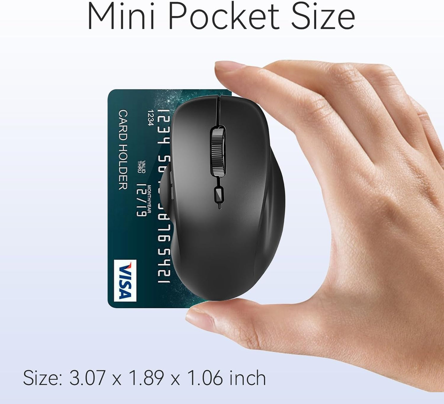 Uiosmuph BT5.1/5.0 2.4Ghz Mini Wireless Bluetooth Mouse for Travel, Silent Rechargeable Computer Mouse for Laptop