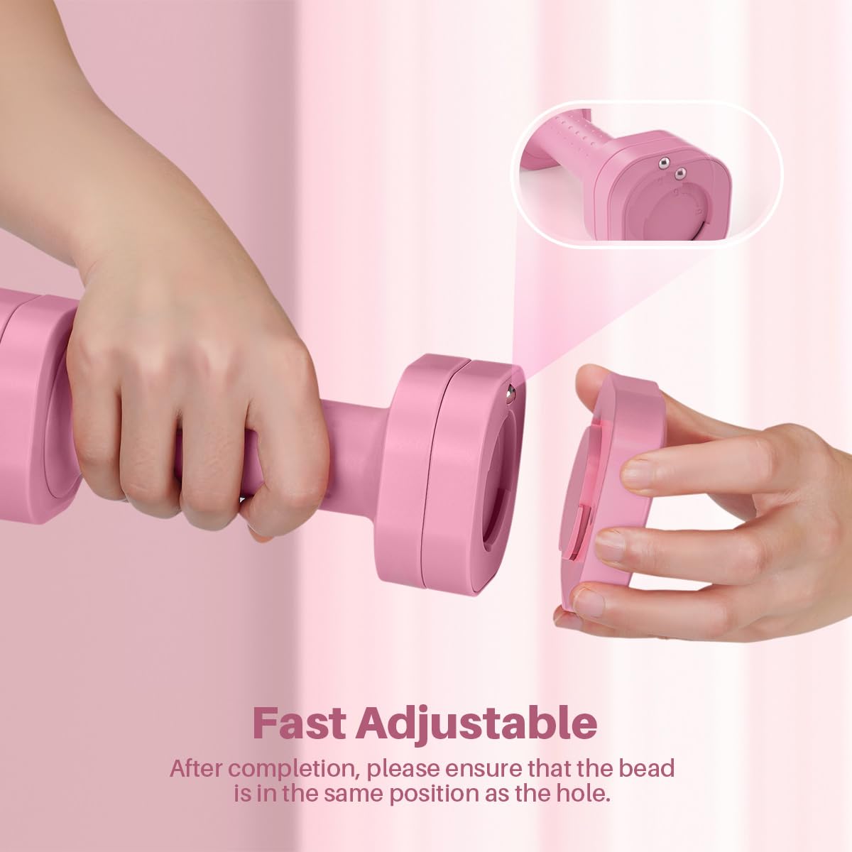 Zempox Adjustable Dumbbell Set, 4 in 1 Free Weight Dumbbell Set for Women, Hand Weight for Women at Home, Each 2lb 3lb 4lb 5lb with TPU Soft Rubber Handle for Home Gym Aquatic Fitness Equipment,Pink