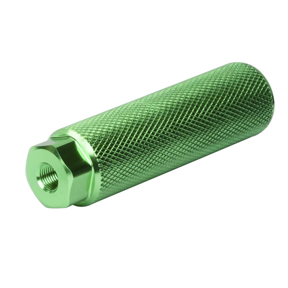 Vuwuma Amotor Bike Pegs Aluminum Alloy Anti-Skid Lead Foot Bicycle Pegs BMX Pegs for Mountain Bike Cycling Rear Stunt Pegs Fit 3/8 inch Axles (Green) 11