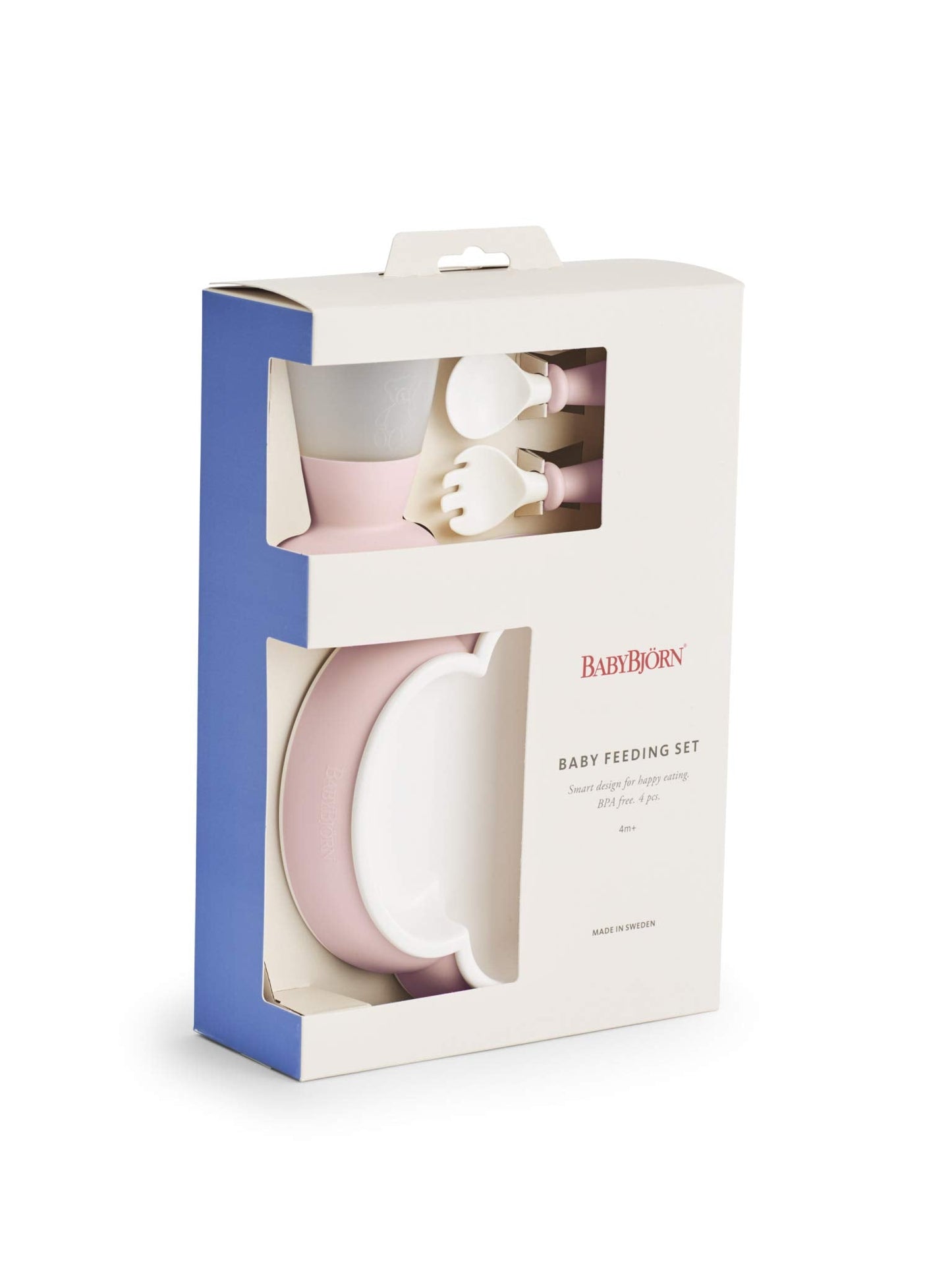 BABYBJÖRN Baby Feeding Set, Powder Pink , 4 Piece Set