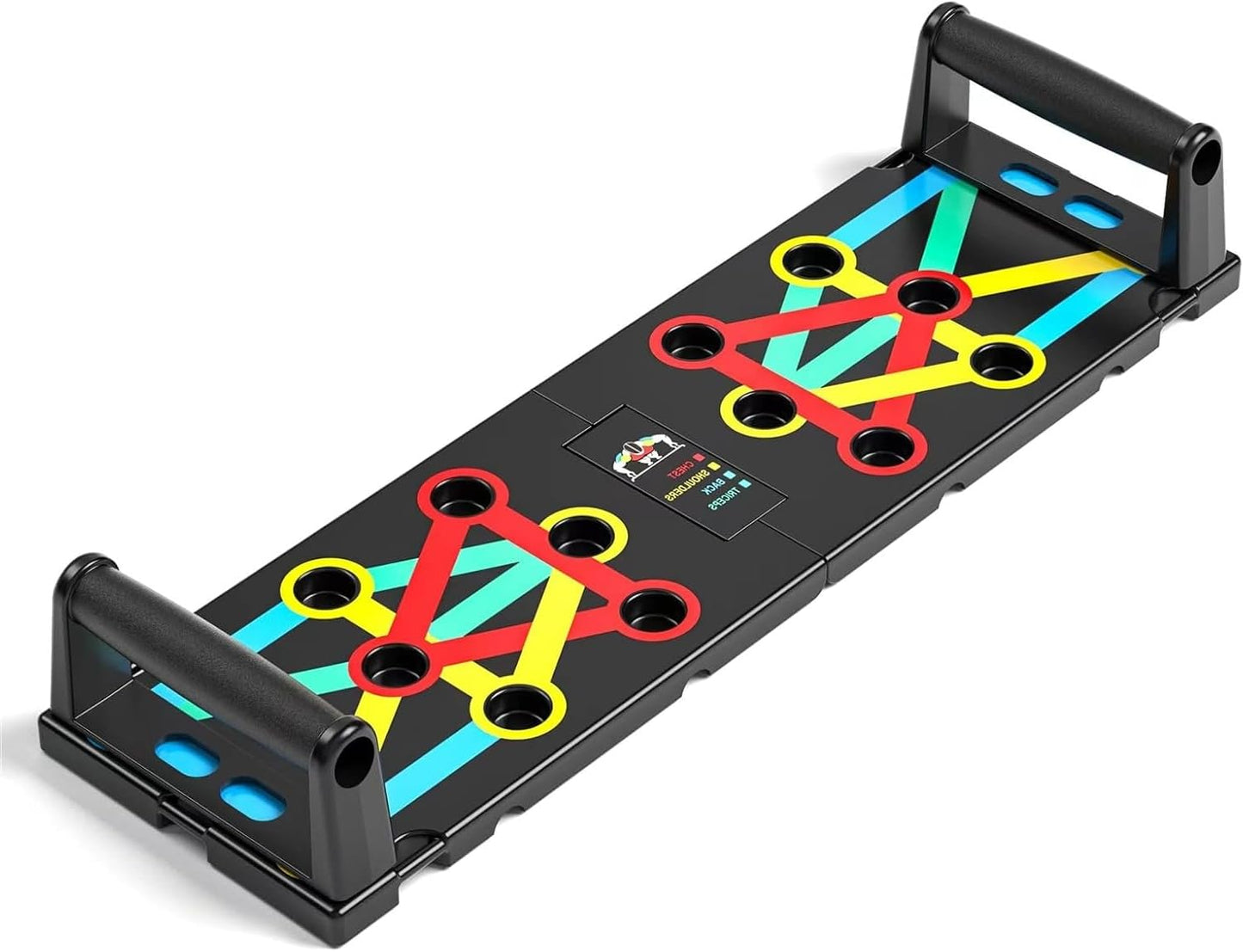NAYSAYE Push-Up Board, Multi-Functional Pilates Board with 4 Color Zones, ABS Plastic, Black