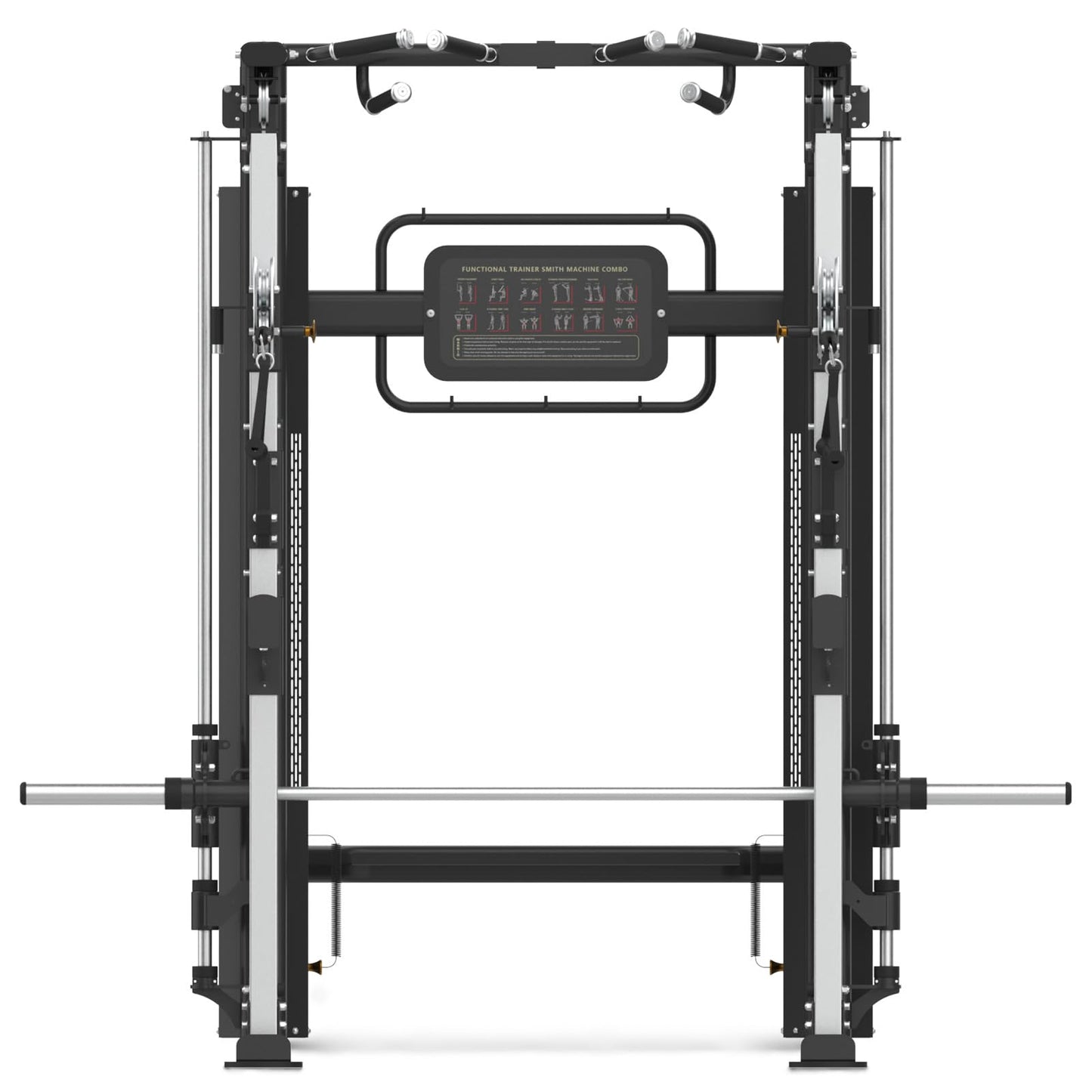 Functional Trainer Smith Machine for Commercial, Multifunctional Cable Crossover Exercise Machine, All in One Home Gym System, Compact Fitness Equipment, Workout Weight Machine for Strength Training
