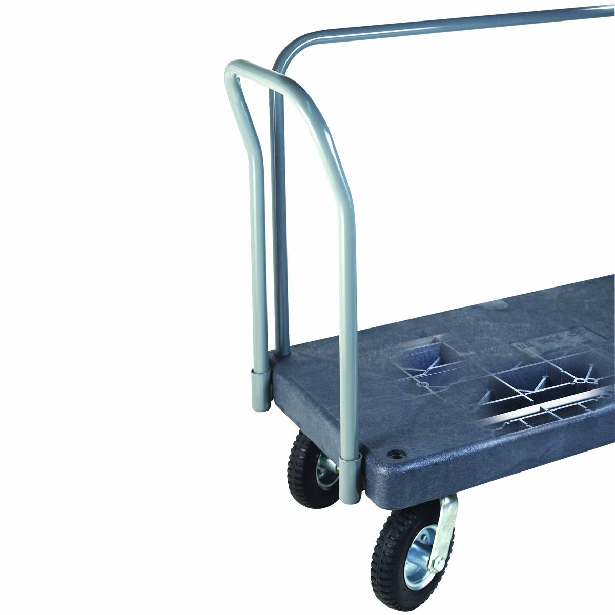 Akro-Mils R90282A1012 30-Inch-W and 60-Inch-L 8-Inch Mold-On Rubber Casters Versa/Deck Plastic Platform Truck with 1 Crossbar Swayback Handle