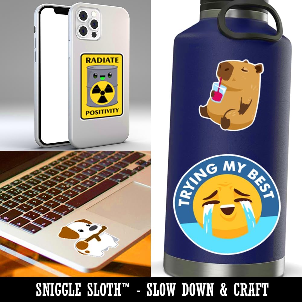 Sniggle Sloth Set 5 Pack 2.0" Headless Cooked Cocktail Shrimp Prawn Waterproof Vinyl Phone Tablet Laptop Water Bottle