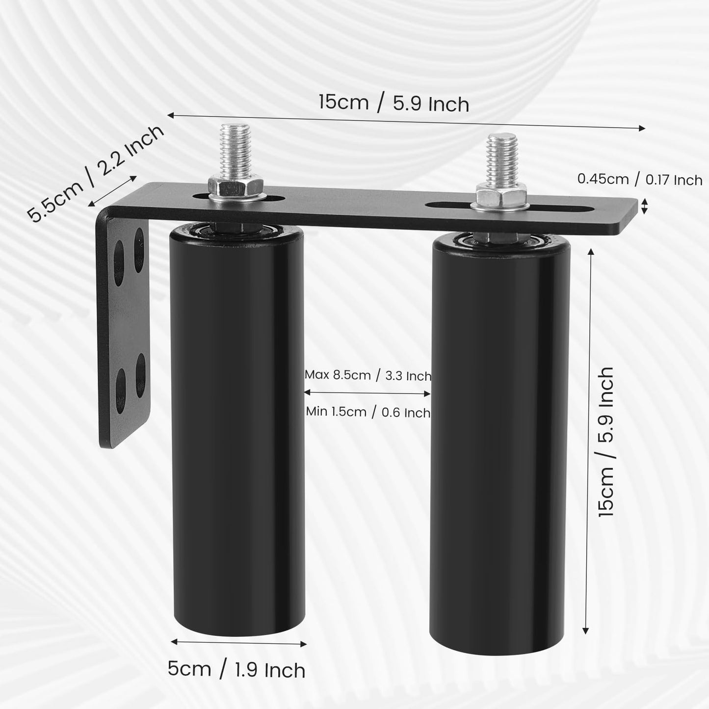 6"Gate Roller Guide,Sliding Gate Hardware with L-Sliding Gate Brackets,Sliding Gate Kit,Universal Adjustable Heavy Duty Sliding Gate Rollers,Rolling Gate Hardware Kit