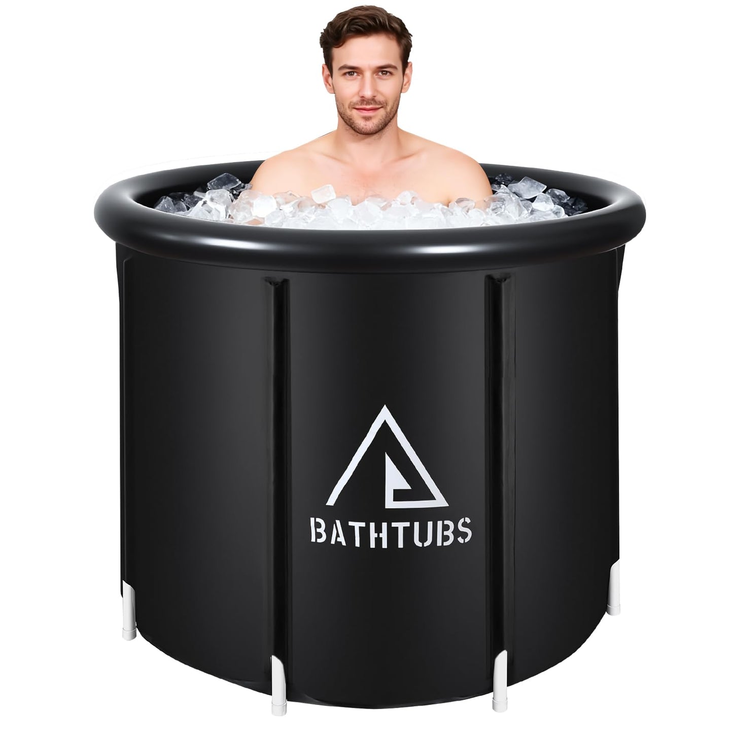 STARBRILLIANT Ice Bath Tub for Athletes, 85 Gal Portable Cold Plunge Tub with Pump for Cold Water Therapy and Recovery, Indoor & Outdoor and Gym, Black