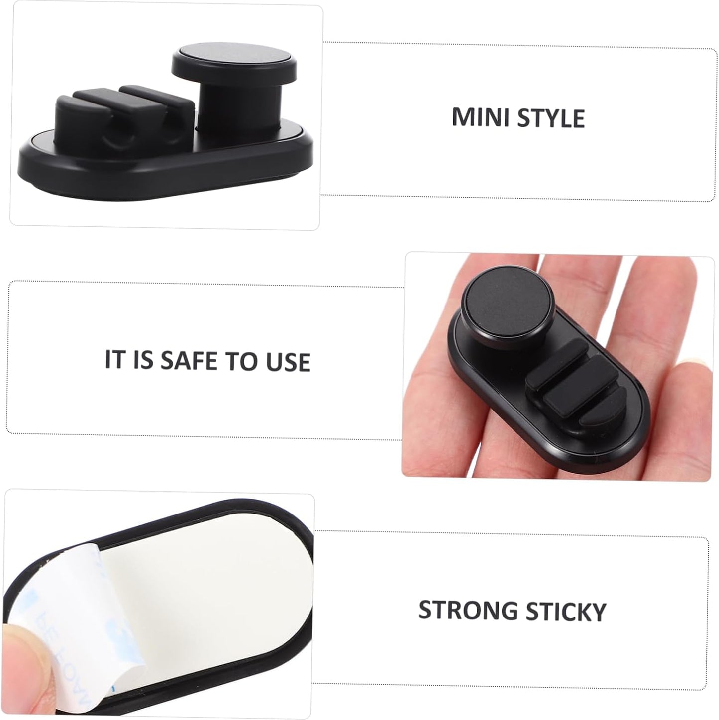 MERRYHAPY Car Mounted Cable Holders Versatile Storage Clip for Data Cables Keys and Trash Bags Compact Adhesive