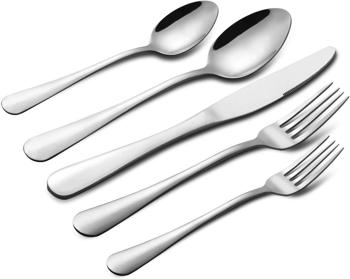 Regine Switzerland 40-Piece Stainless Steel Silverware Set - Service for 8 | Mirror Polished & Dishwasher Safe