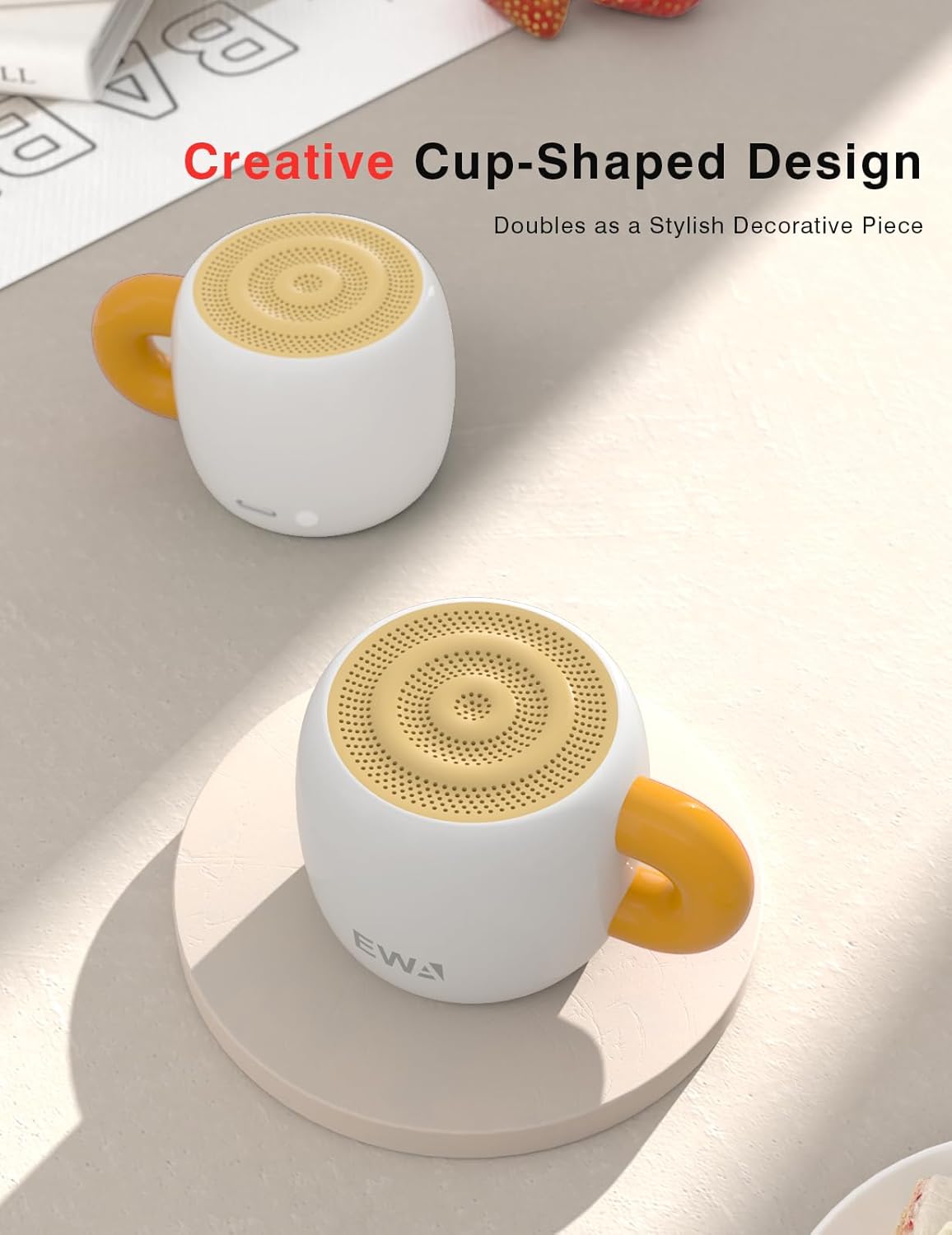EWA IP67 A163 Bluetooth Speaker, Mini Portable Bluetooth Speaker with Creative Cup-Shaped Design, Waterproof, Loud