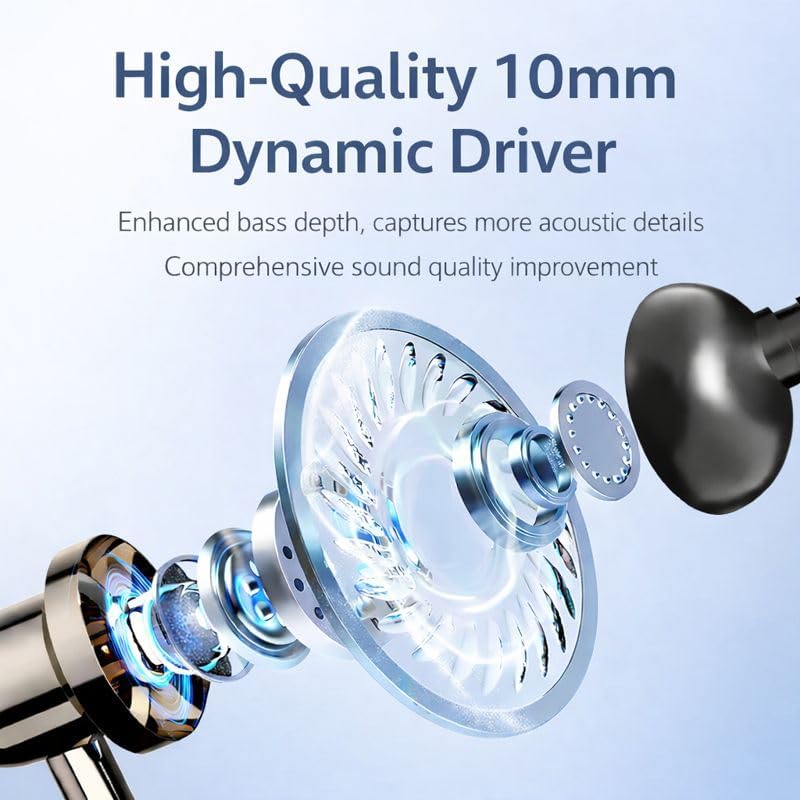 3.5mm Pack Wired Earbuds with Microphone, Jack in-Ear Headphones, Compact Lightweight Earbuds with Inline Mic