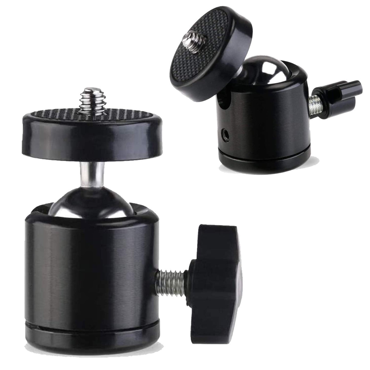 Universal 1/4" Swivel Mini Ball Head Screw Tripod Mount（2 Pack）, EszkozTA360 Degree Rotating Mount Base Adapter for DSLR Cameras HTC Vive Tripods Monopods Camcorder Light Stand…