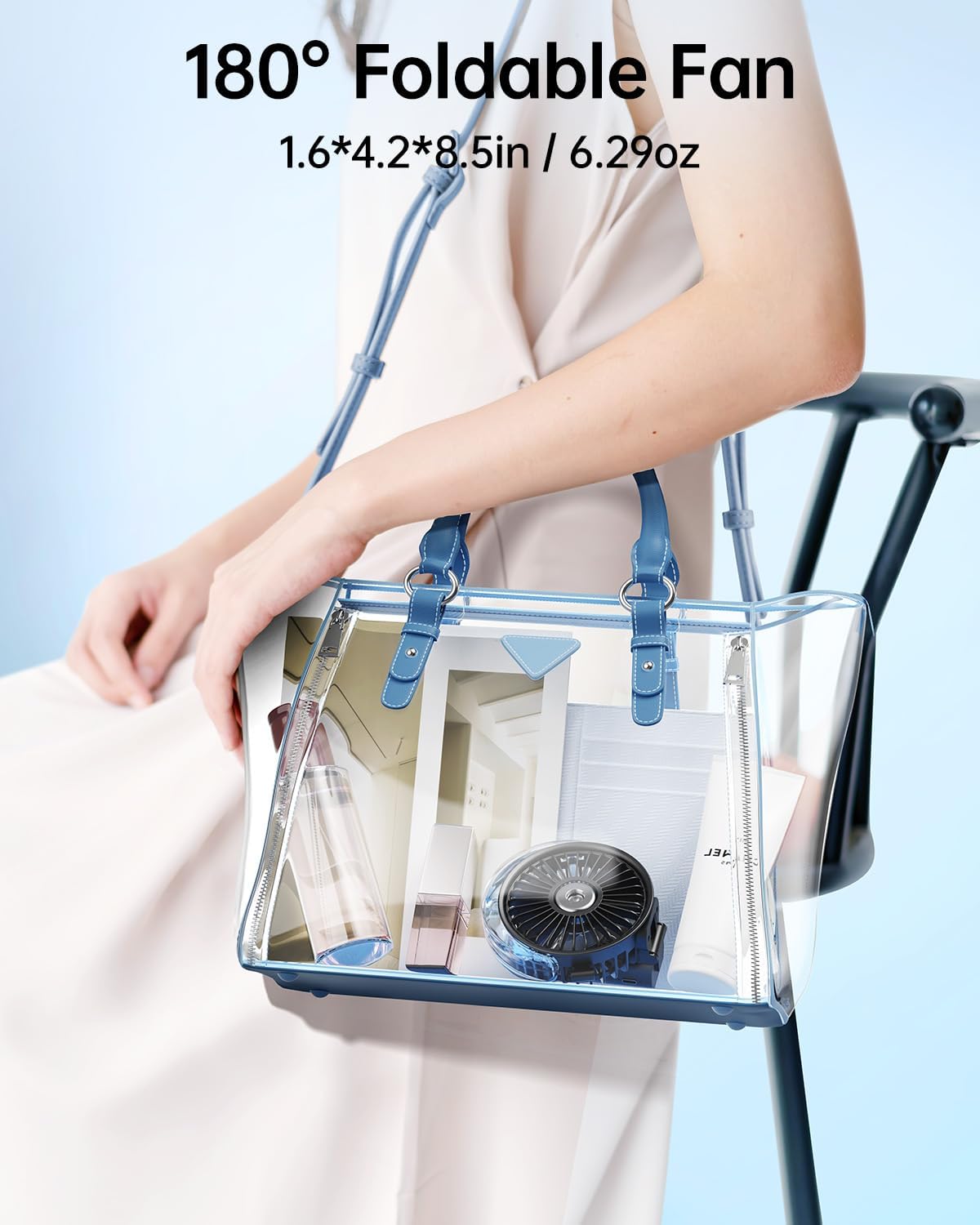 Sweetfull Portable Misting Fan - 180° Foldable Handheld Fan with Mist Spray, USB Rechargeable, 3 Speeds