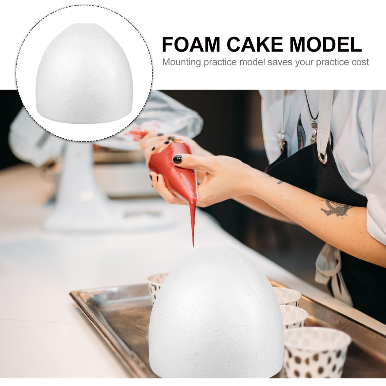 Cabilock Fake Cake Model Mold 7.48In Foam Cake Dummy for Party Favors Birthday Wedding Display Diy Decorating Practice