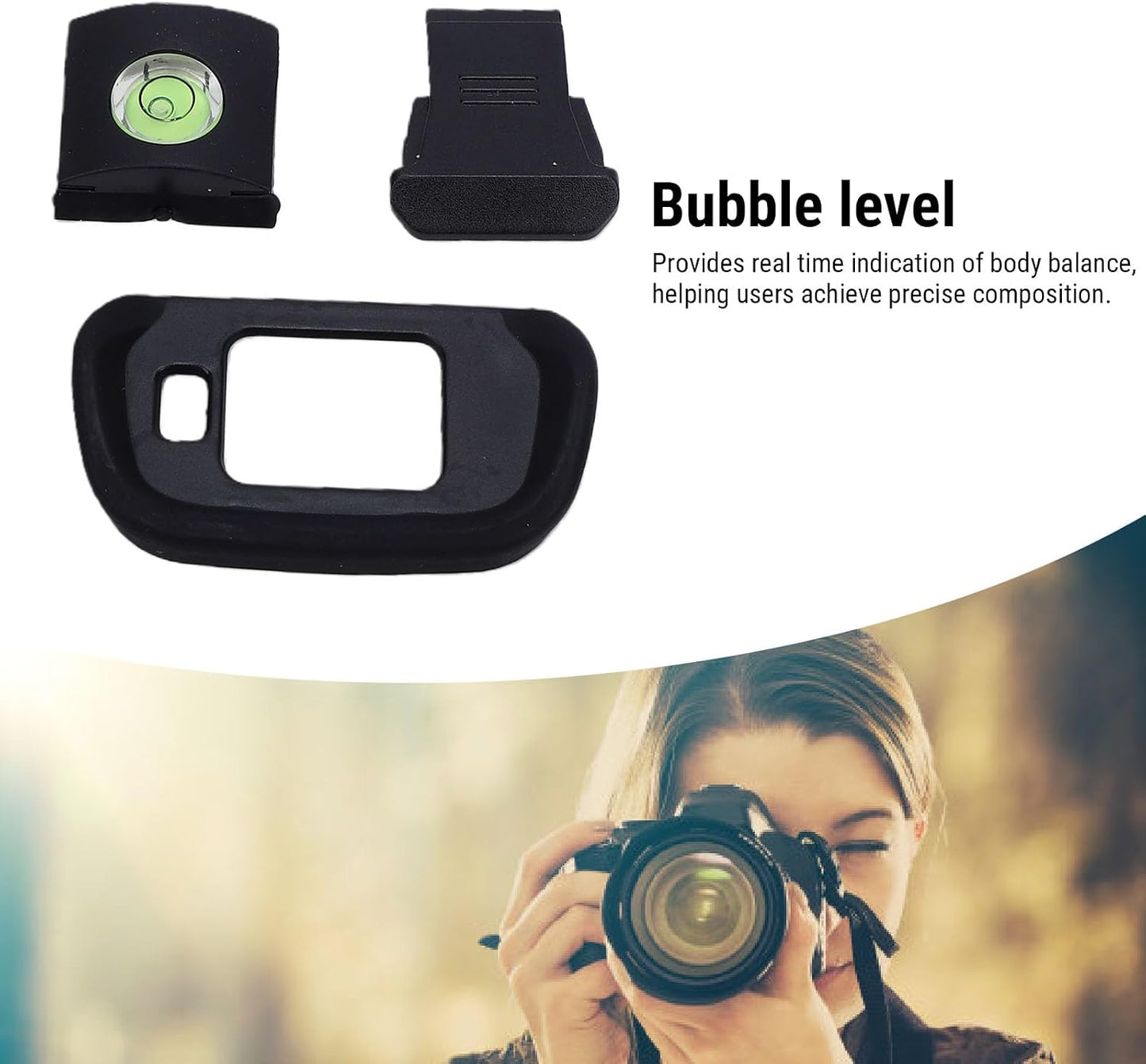 R7, Zopsc Eyecup and Hot Shoe Cover Kit for Soft Silicone Viewfinder Eyepiece with Bubble Spirit Level, Camera