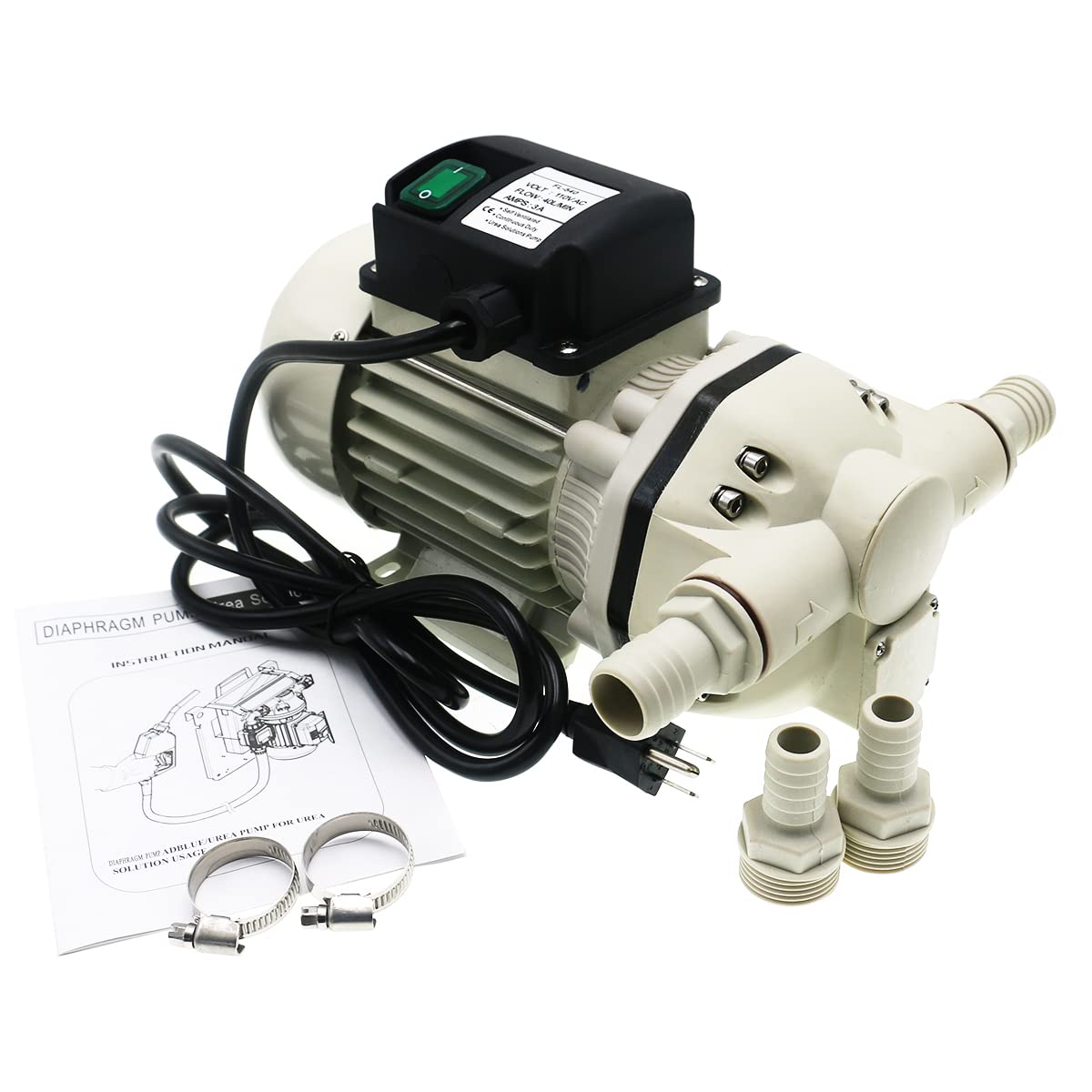 FlowFluid Pressure Diaphragm 110v Electric Self Priming Transfer Draining Irrigation Urea Pump Industrial Useful Large Flow Jet,Recirculating Inline Water Booster Pump for Garden,Agricultural,Pool.