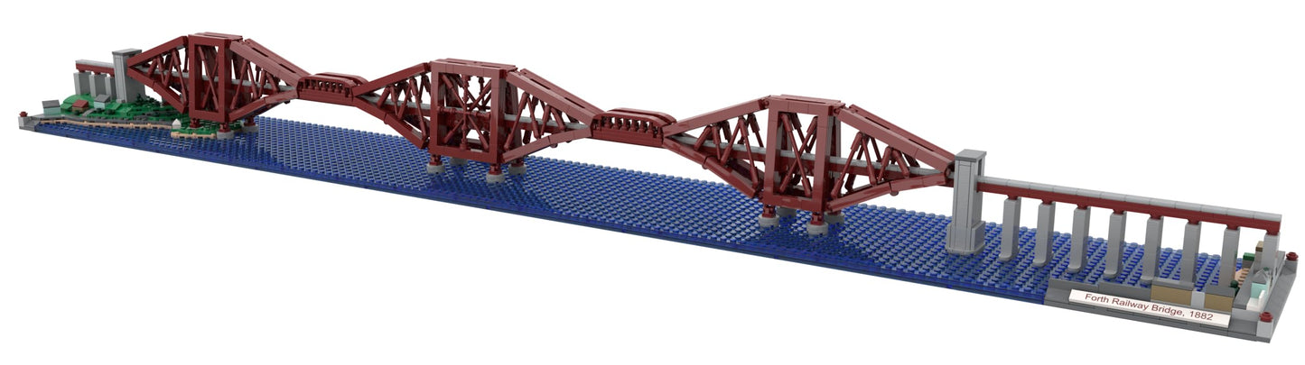 Atom Brick Forth Railway Bridge 1,426 Piece Engineering Model, Premium Architecture Building Kit, Large Display Set for Adults & Teens 14+