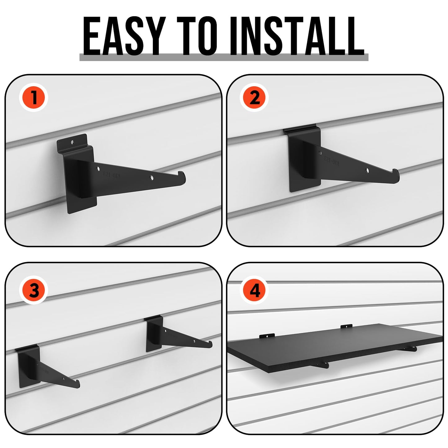 Tcevily 6 Pack Wooden Slatwall Shelf, 24" x 12" Slat Wall Shelves with Metal Brackets Heavy Duty Slatwall Shelving Organizer Accessories for Home Garage (6, 11.8" x 23.6")