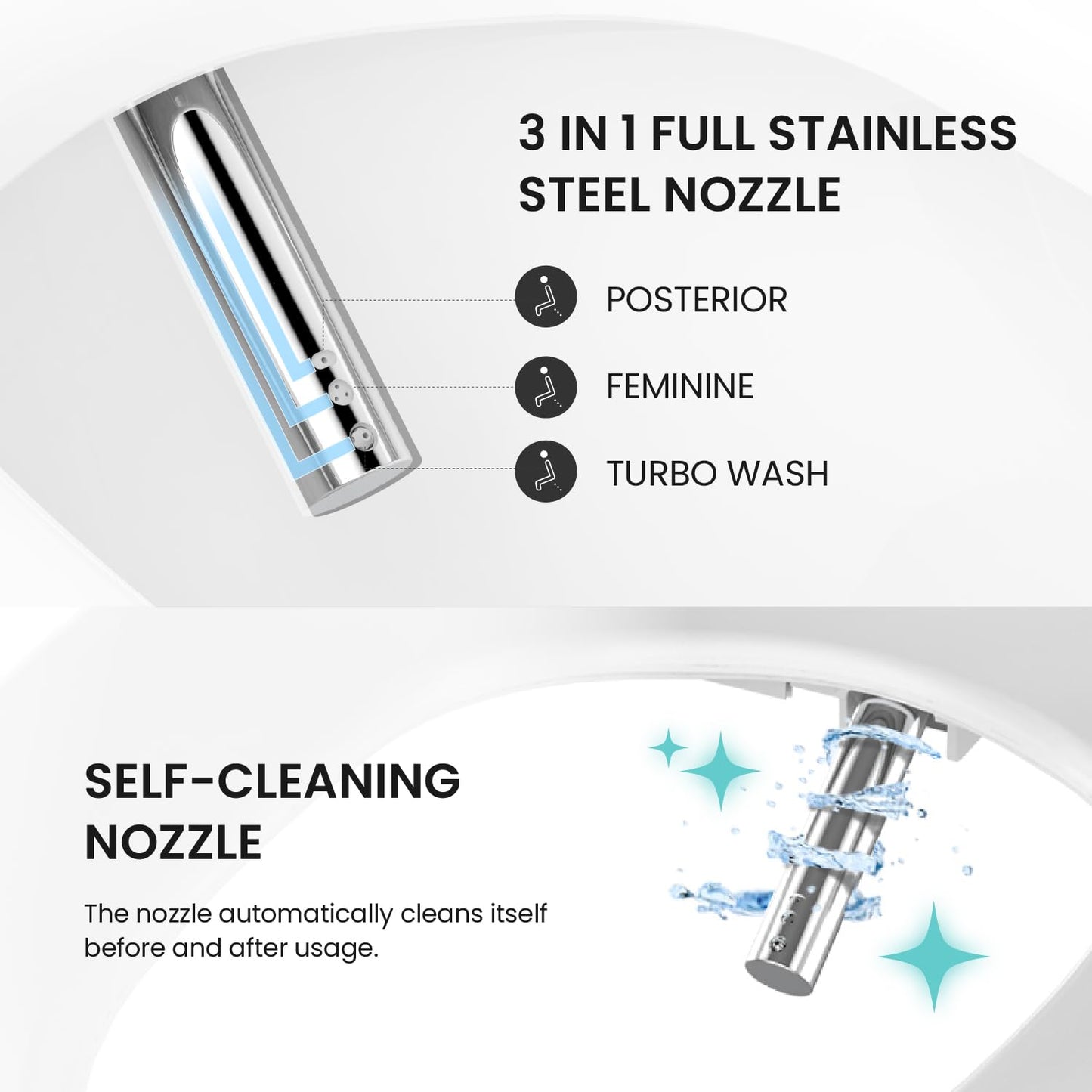 VOVO STYLEMENT TCB-8100W Smart Toilet for bathrooms, Elongated One Piece Toilet, 1.12 GPF, Auto Dual Flush, ADA Chair Height, Heated Seat, Made in Korea