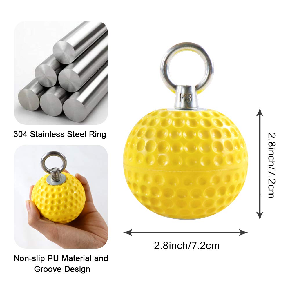 Climbing Pull Up Power Ball Hold Grips with Straps, Non-Slip Hand Grips Strength Trainer Exerciser for Bouldering, Pull-up, Kettlebells, Fitness, Workout