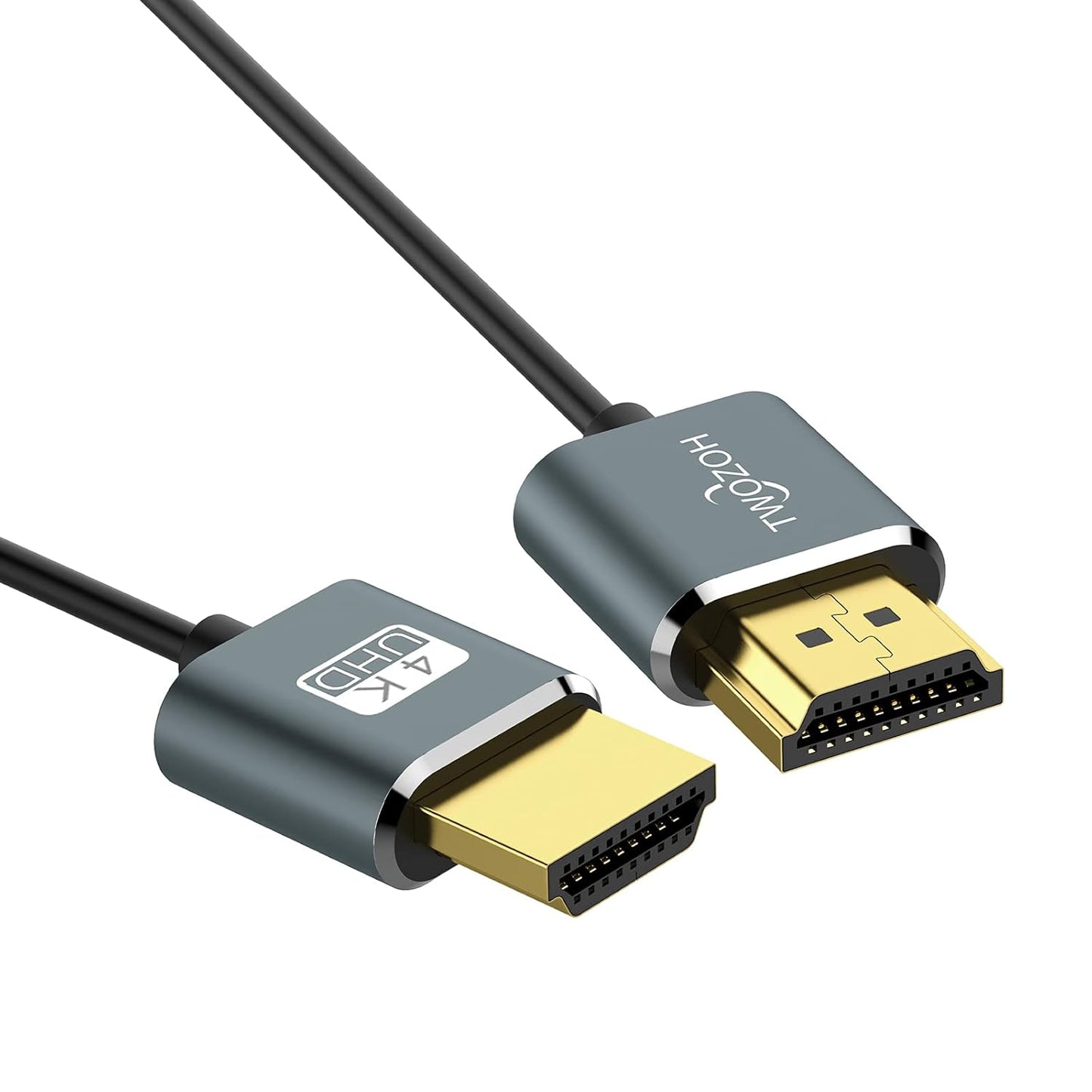 Twozoh 1.6FT 2 Pack, 4K@60Hz 18gbps 2160P/1080P Flexible & Slim HDMI Cable Ultra Thin HDMI Cord Supports High Speed