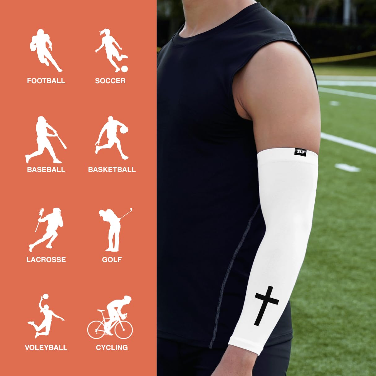 Faith Cross White Arm Sleeve
