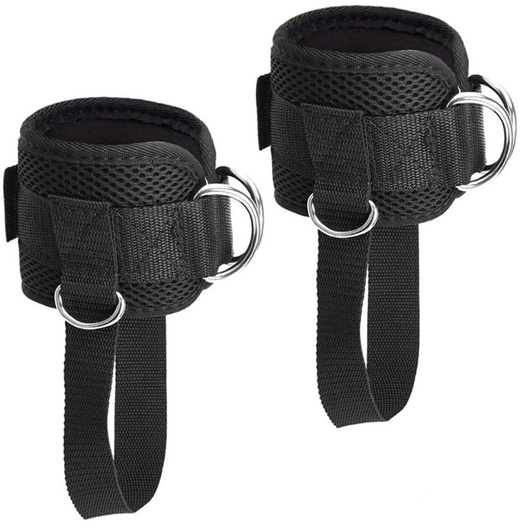 EastyGold Ankle Straps Ankle Bands Wrist Cuffs Padded Straps Adjustable Fitness Glute Kickback D-Ring for Cable Machine with Extra Foot Heel Belts 1 Pair