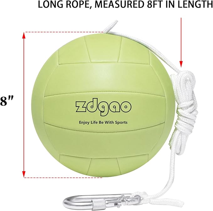 Portable Tetherball-Glow in The Dark Replacement Tether Ball with Carabiner, Ball Pump with Needle for Kids and Adults Outdoors Backyard Game