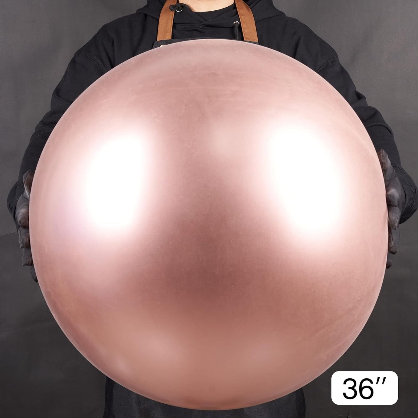 PartyWoo Rose Gold Balloons - 36 Inch Metallic Chrome for Weddings & Celebrations | 4pcs Set