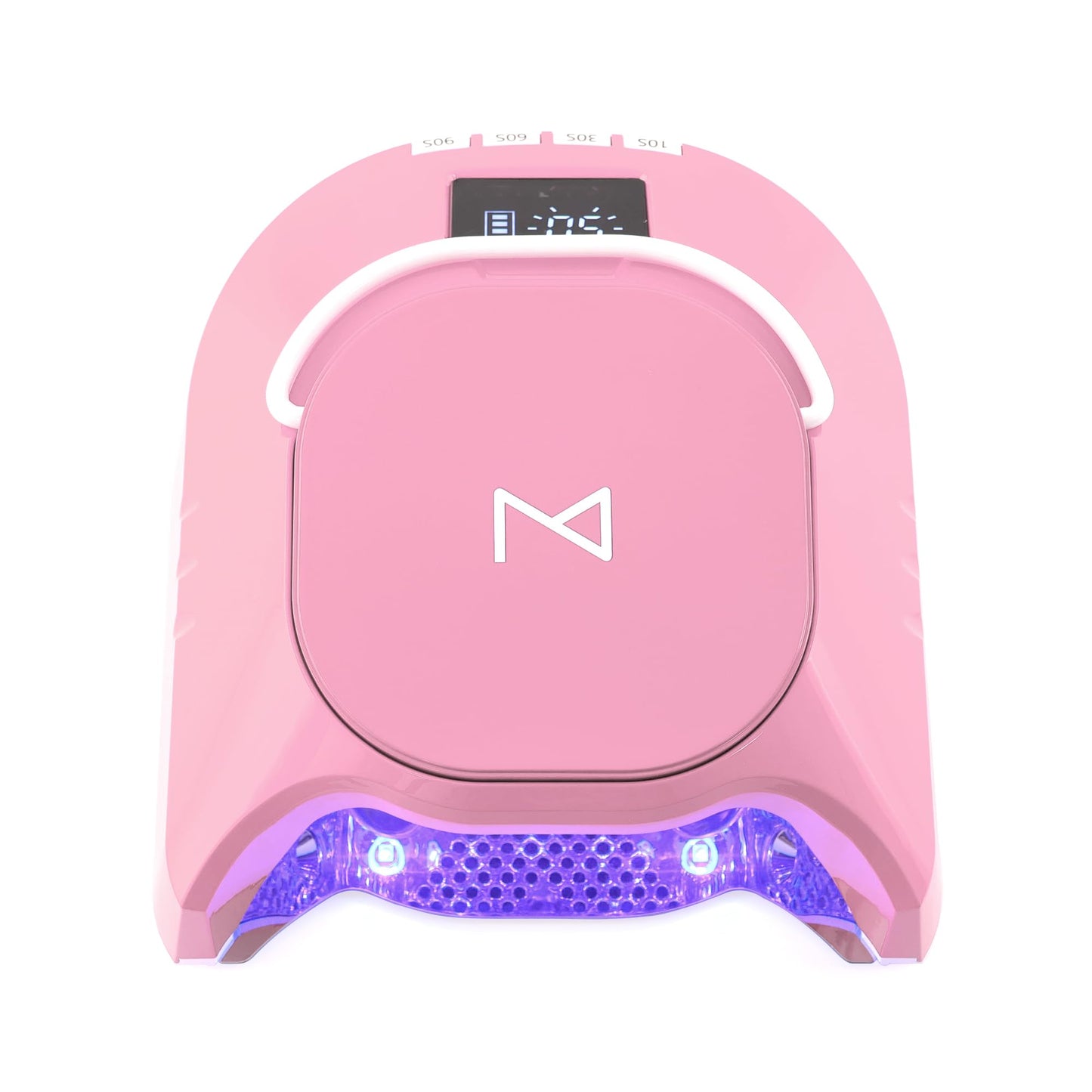 M - GlowPro Professional Hybrid 86W Wireless Rechargeable UV LED Nail Curing Lamp Cordless Nail Dryer for Gel Nails, Manicure, Pedicure (Pink)