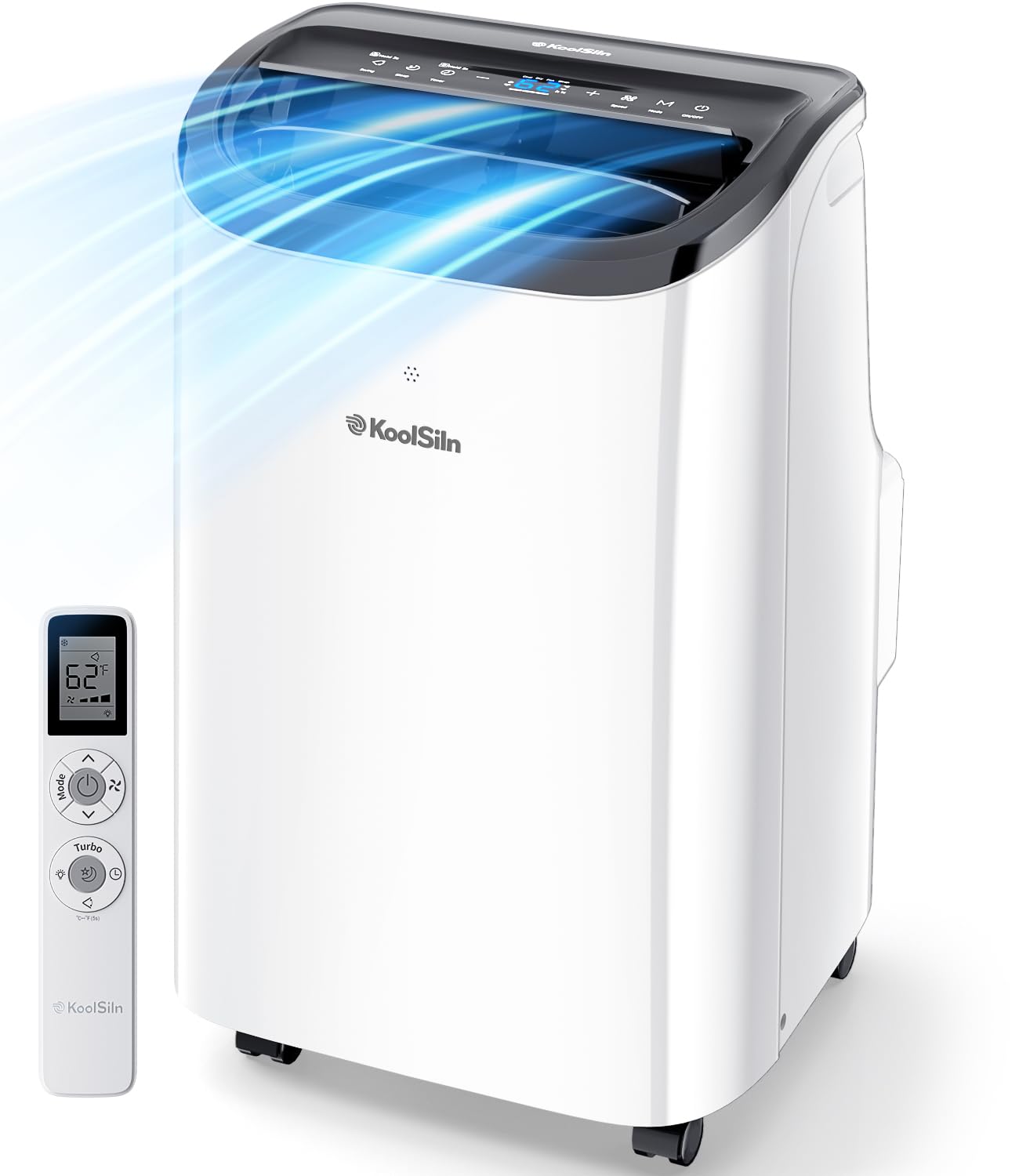 12,000 BTU Portable Air Conditioner Cools Up to 550 Sq.Ft, Auto-Evaporation Low Noise Portable AC Unit with Remote Control Fits for Large Room, Office, Garage, White