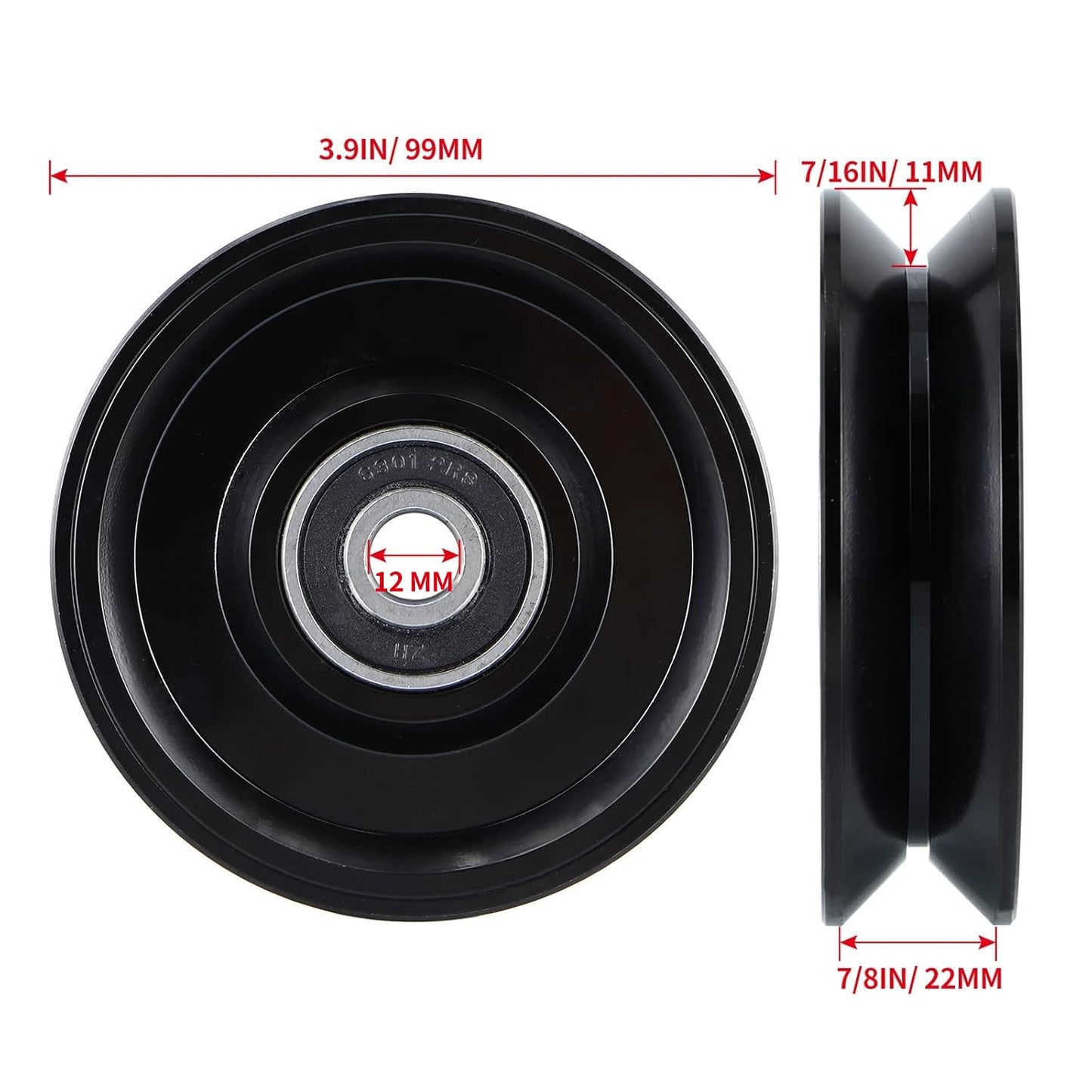 Skelang V Groove Wheel 4 Inches, Slide Gate Wheel with Double Bearings, Rolling Gate Caster for Inverted V Track, 2200 Lbs Load Capacity