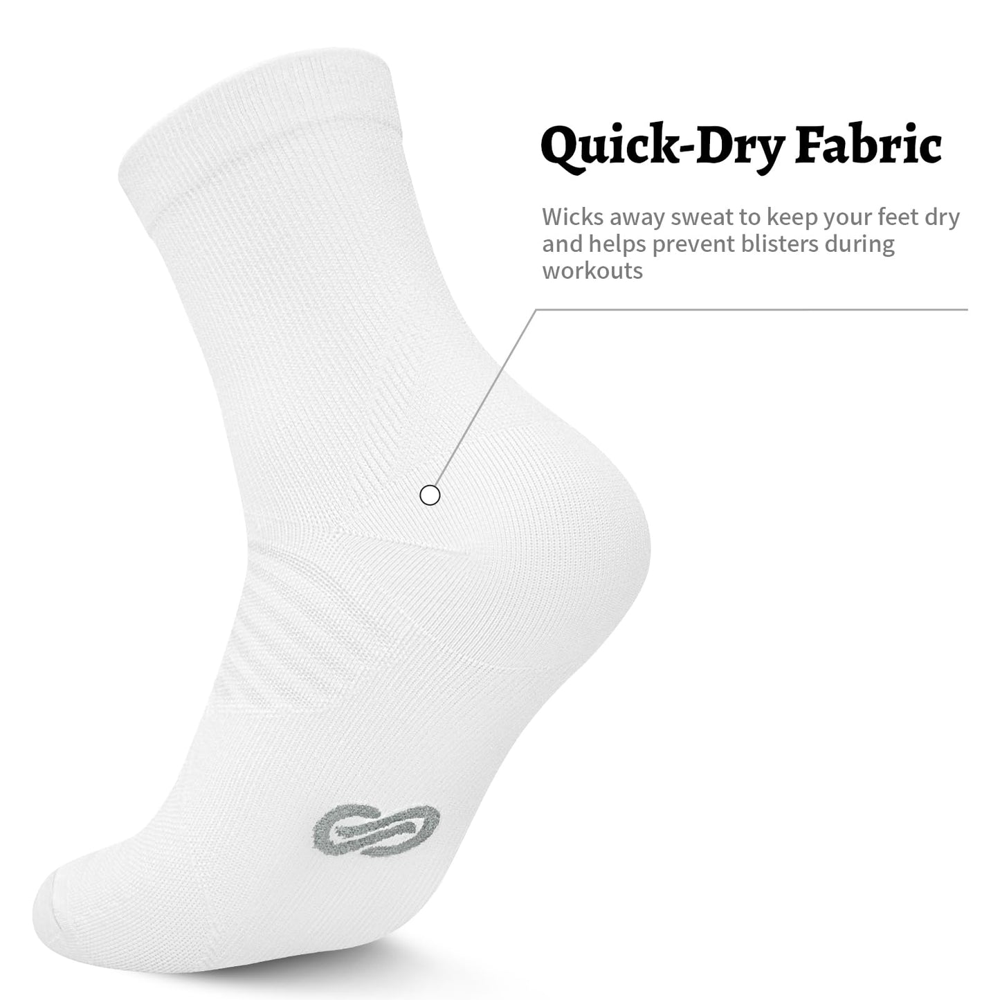 Compression Running Ankle Socks for Men and Women (6 Pairs), Quarter Athletic Socks for Running, Cycling, Golf, Work