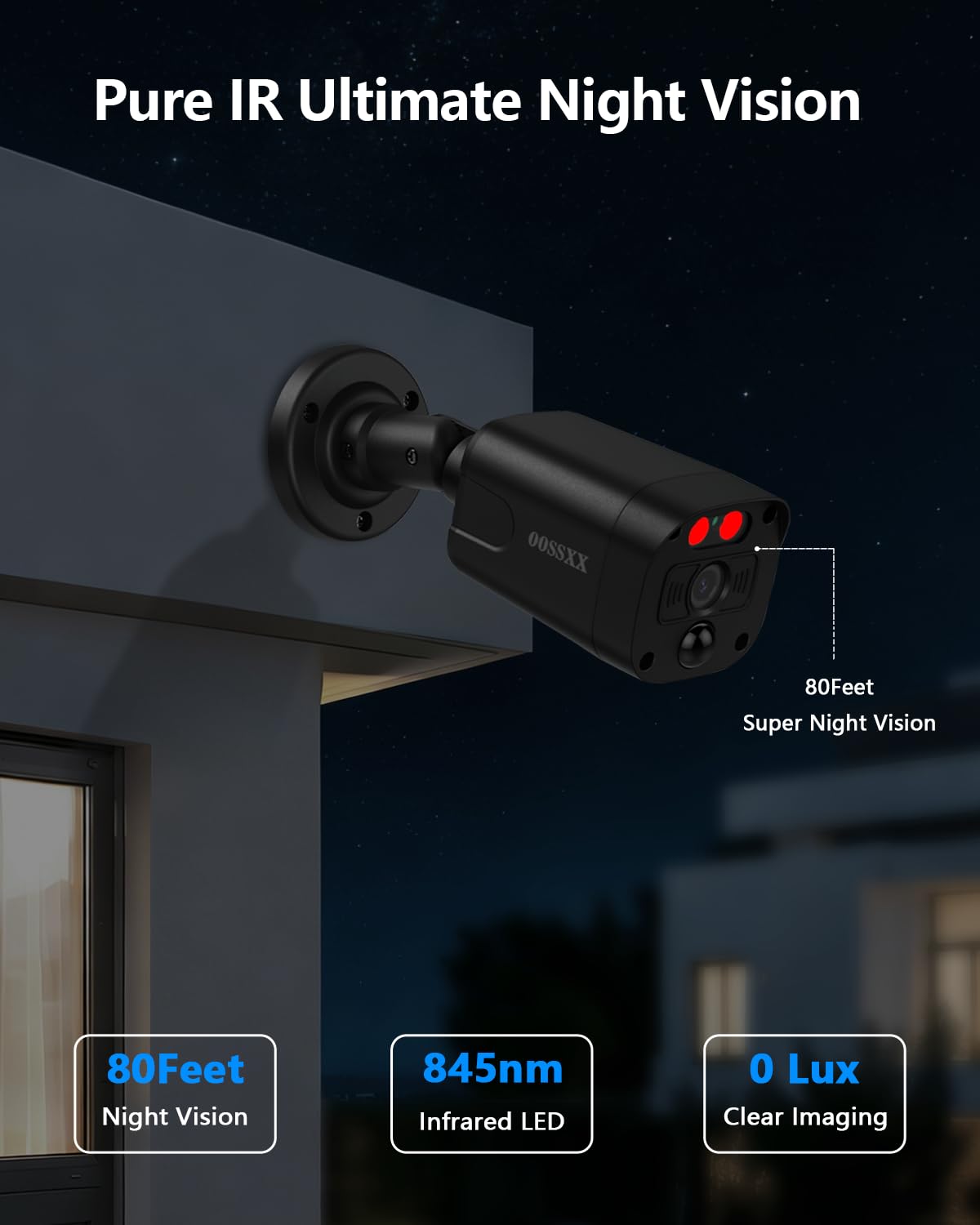 OOSSXX (2026 Update) 4K PoE Security Camera System w/PIR & AI Human Detection, 8CH NVR w/ 4TB HDD, 8 Cameras, 130° Ultra Wide Angle, 60-Day Recording, 2-Way Audio, Remote Control, No Monthly Fee