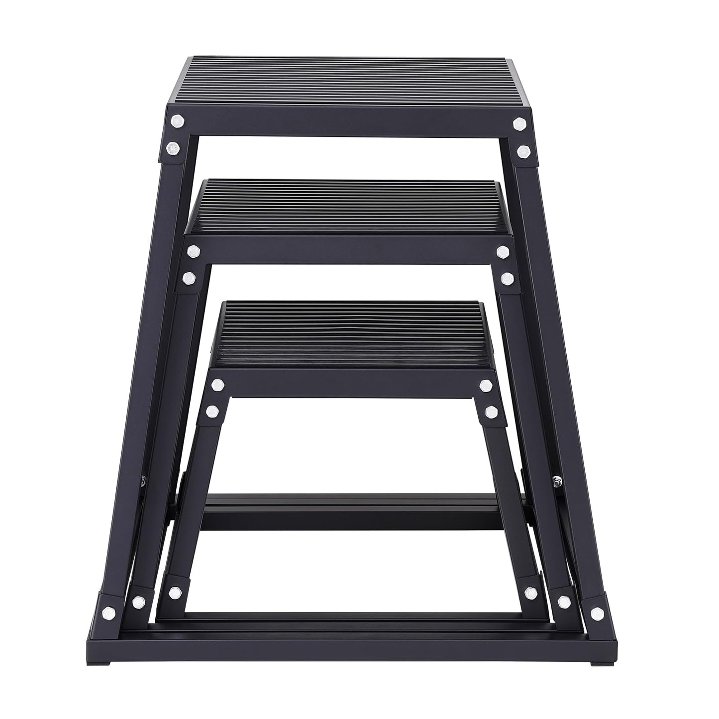 VEVOR Plyometric Platform Box, 12/18/24 Inch Plyometric Jump Box, Fitness Steel Plyo Box for Home Gym Jump Training, Crossfit, Conditioning, Strength Training, Black
