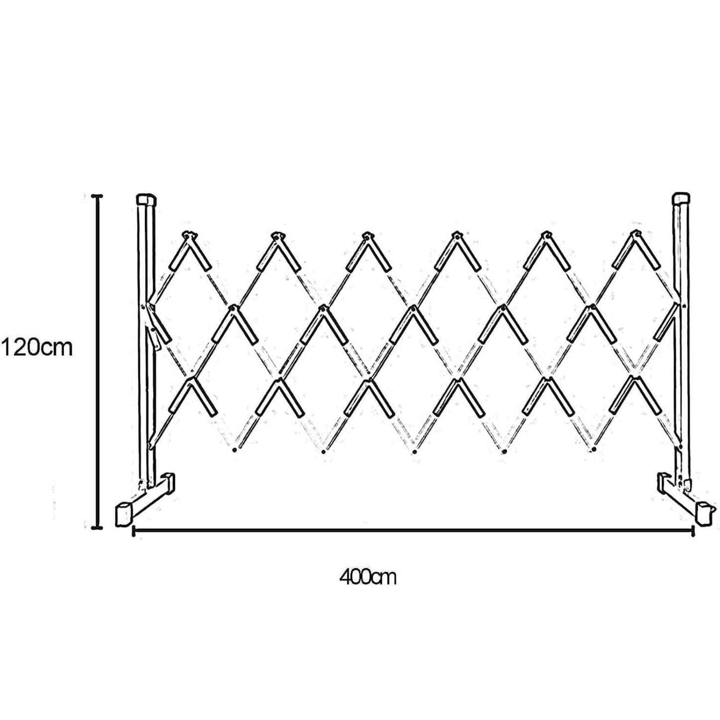 Barricade Telescopic Traffic Barrier Folding Security GateDurable Construction Fence for Crowd Control Protection(1.2x5m)