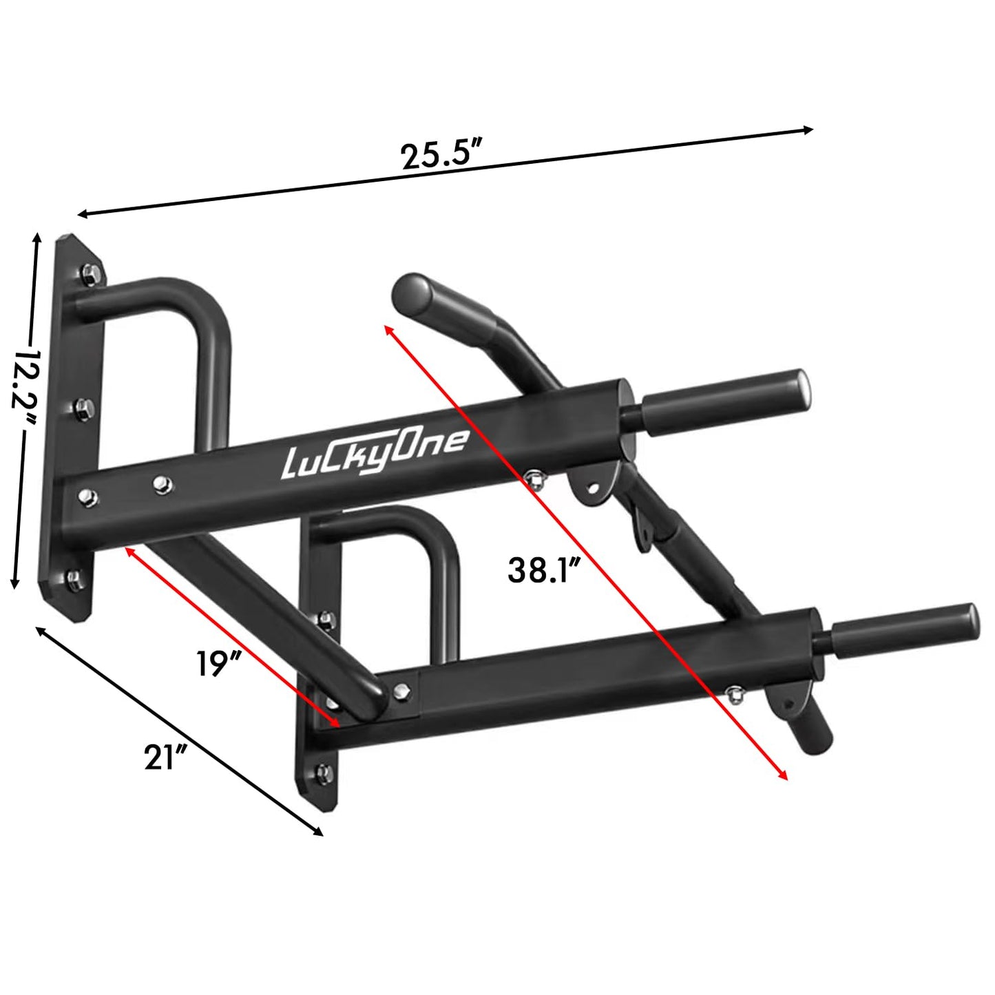 Wall Mount Pull Up Bar, Heavy Duty Steel Joist Mount Chin Up Bar, Pull-Up Bar With Wood Mount and Wall Mount Screws