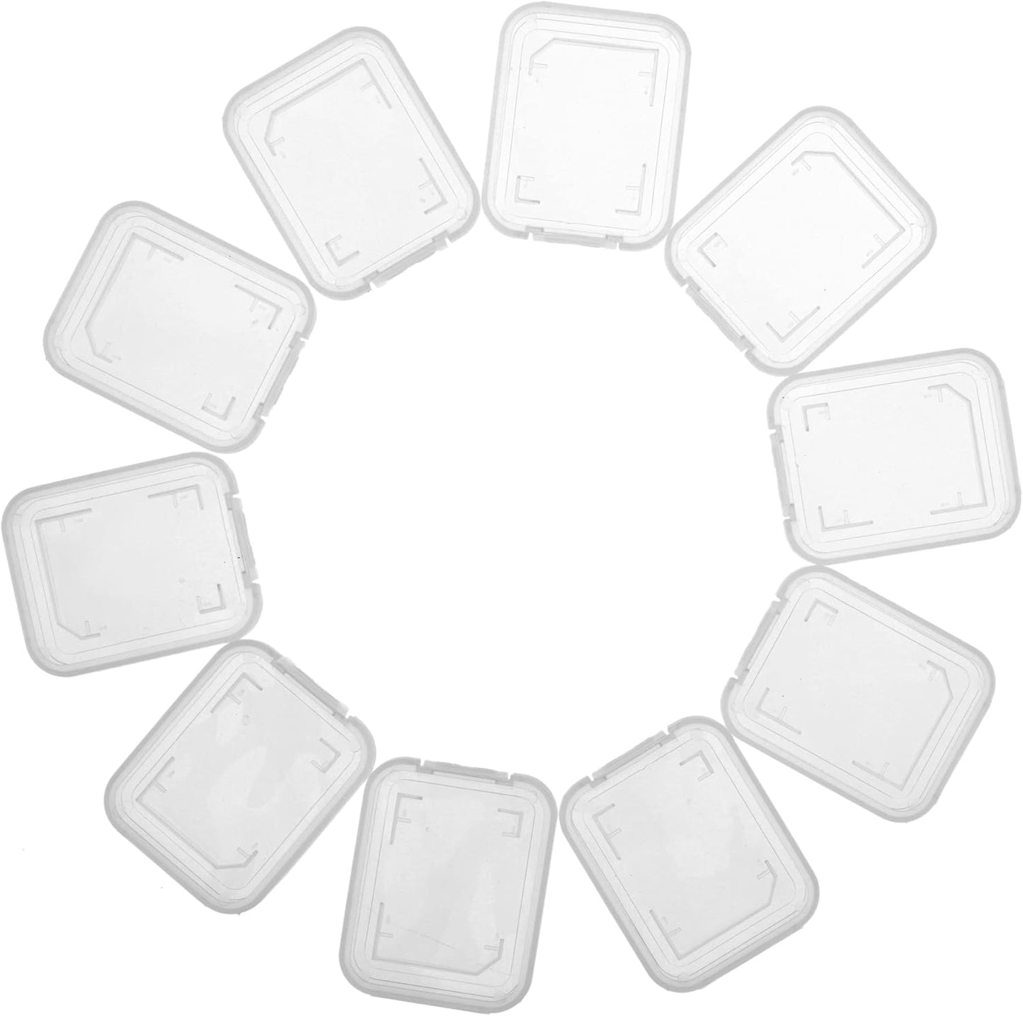 UTENEW (Pack 10) Transparent Standard SD SDHC Memory Card Case Holder Box Storage Boxes