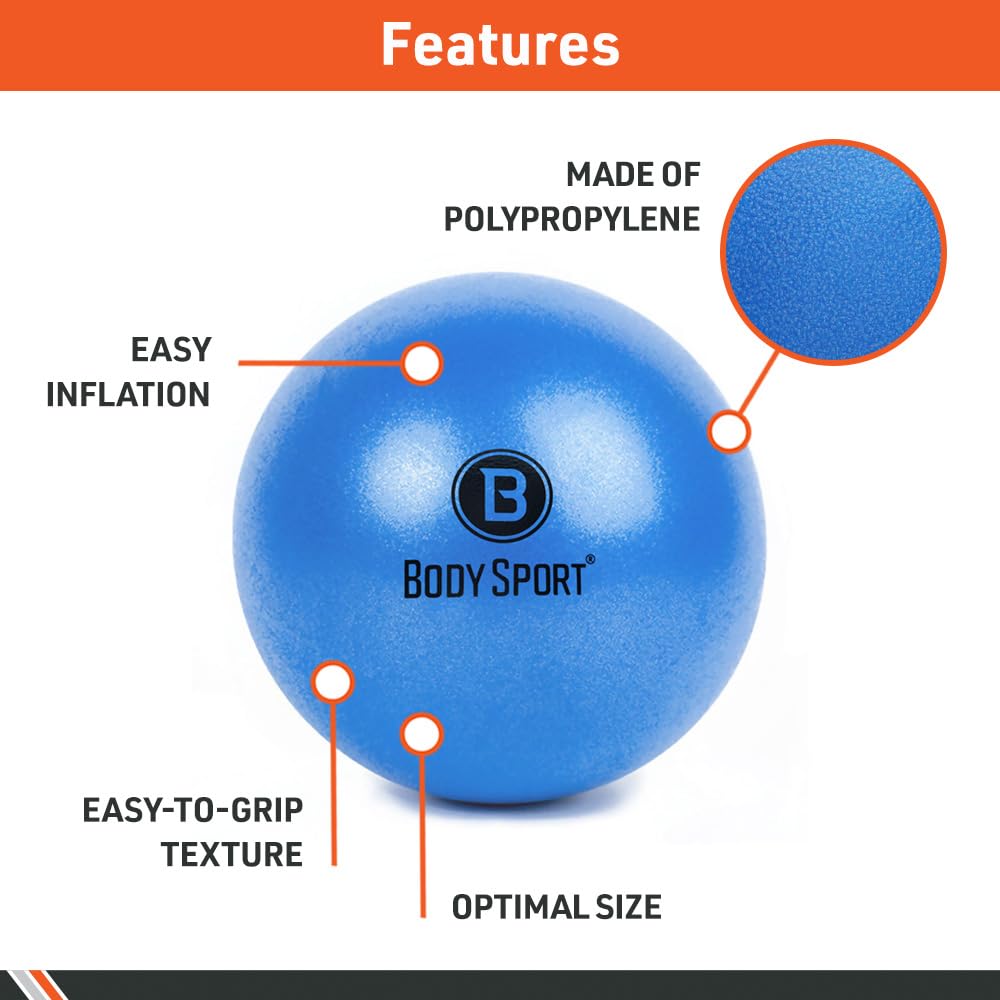 Body Sport Core Fitness, Yoga and Pilates, Excercise Fusion Ball, Core Training, Physical Therapy, Balance, Stability, Stretching, Improve Health, Non-Latex, 7.5" Diameter