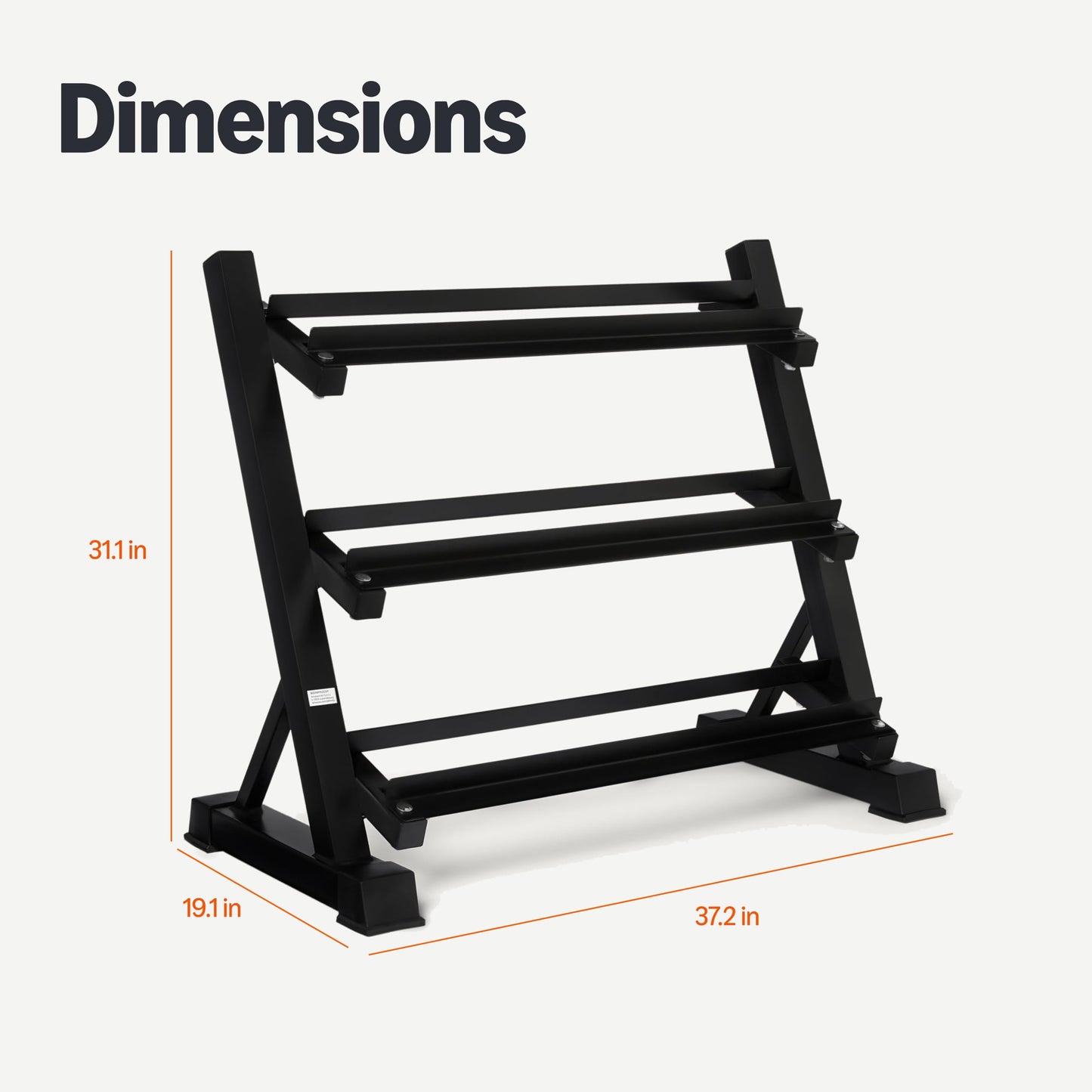 Amazon Basics 3-Tier Adjustable Dumbbell Weight Rack, Sturdy Steel Stand Only, Black