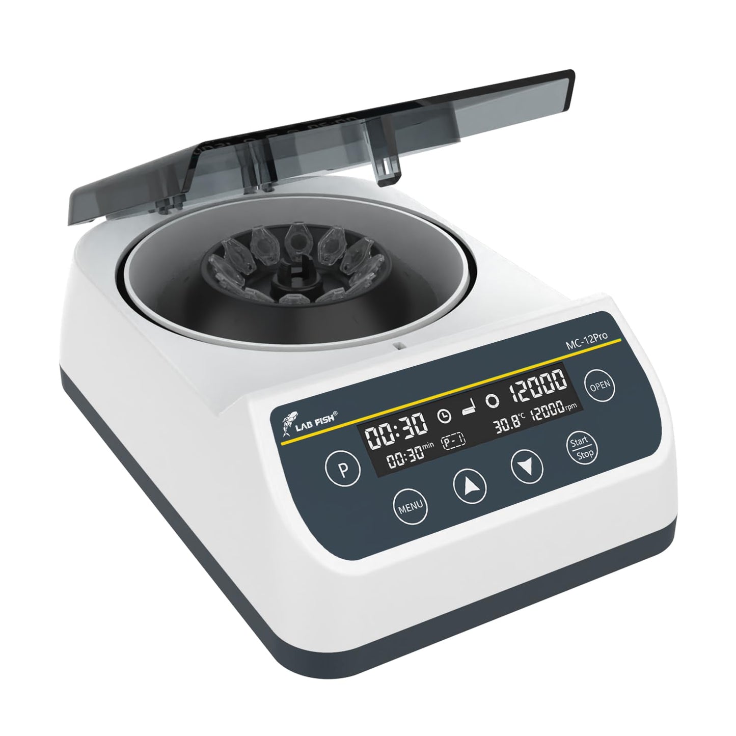 LAB FISH High Speed Centrifuge LCD 1000-12000 RPM,Max 9660 xg RCF Microcentrifuge 0.2ml/0.5ml/1ml/1.5ml/2ml Tubes for Lab