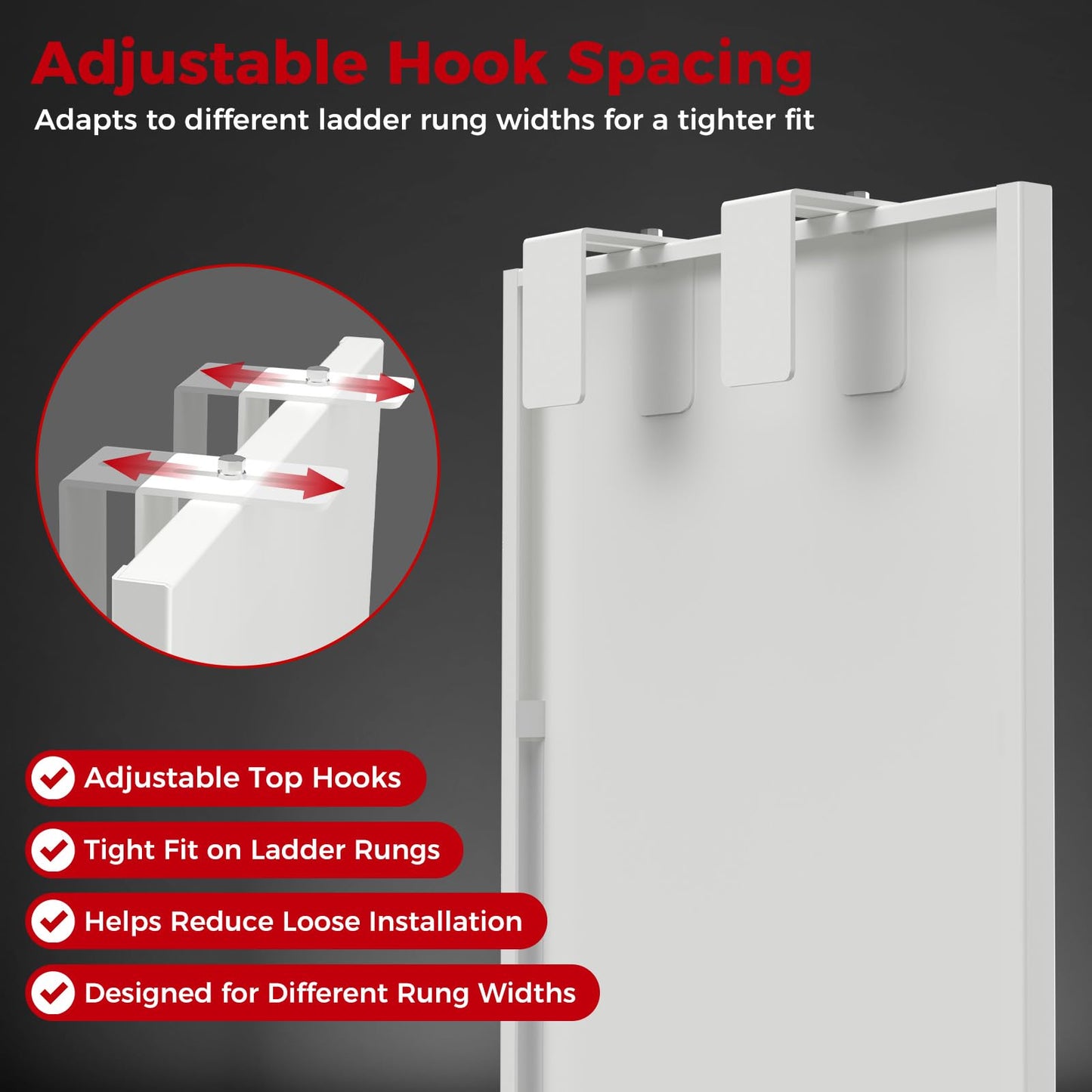 333'S Adjustable Fixed Ladder Safety Guard, Anti-Climb Ladder Guard with Adjustable Hooks and Multi-Level Length, Ladder Lockout Plate for Roof Access and Industrial Fixed Ladders, 15.7 in Wide