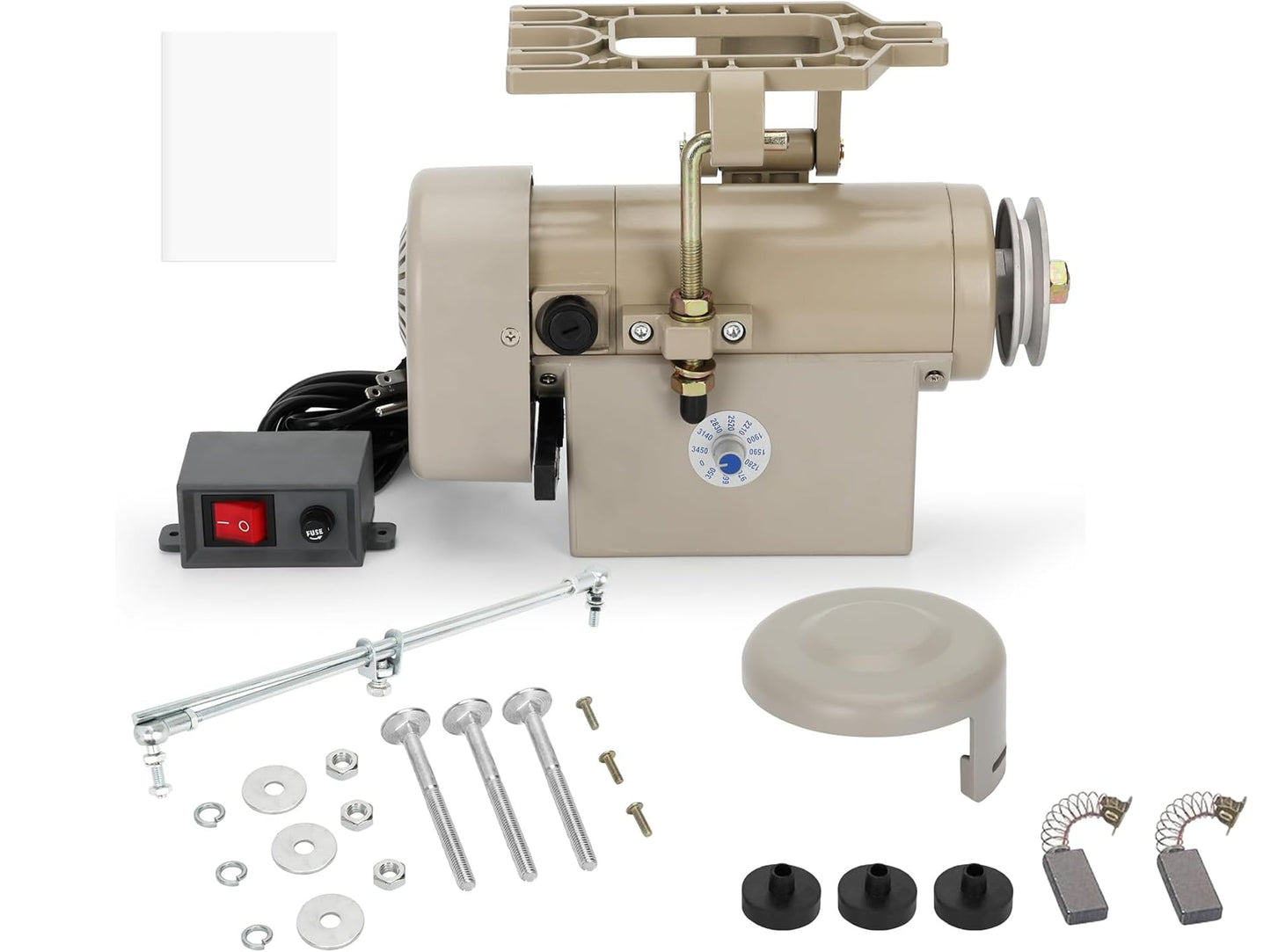 Sewing Machine Servo Motor, 550W Electric Servo Motor, AC110V, 3/4HP, 3450RPM，Industrial Servo Motor with Carbon Brush, Energy Efficient, Quiet Operation, Instructions