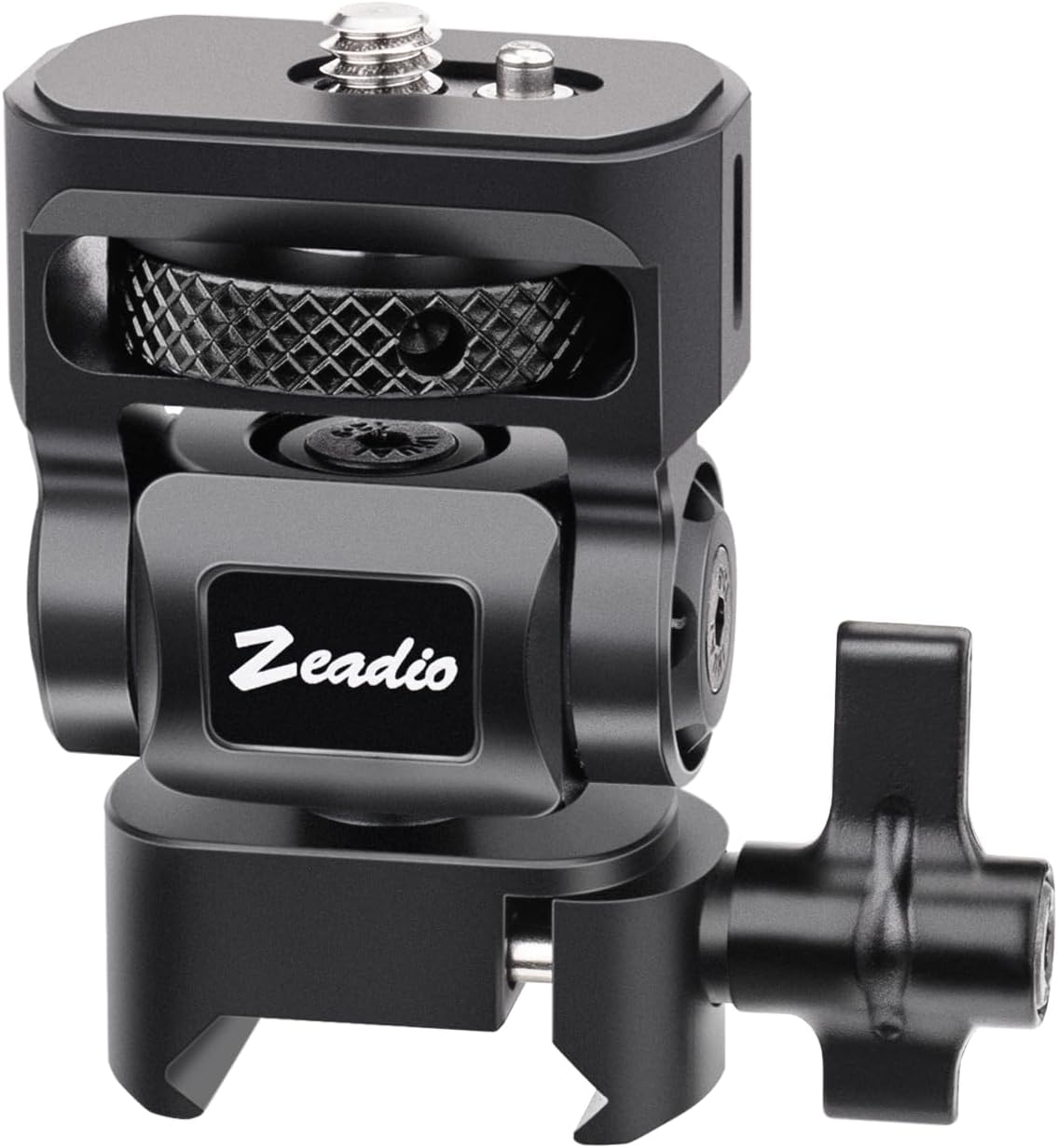 Zeadio 1/4"-20 360 180 Camera Monitor Mount, with Screw Adapter & NOTO Adapter, Rotating & Tilt Adjustable Monitor
