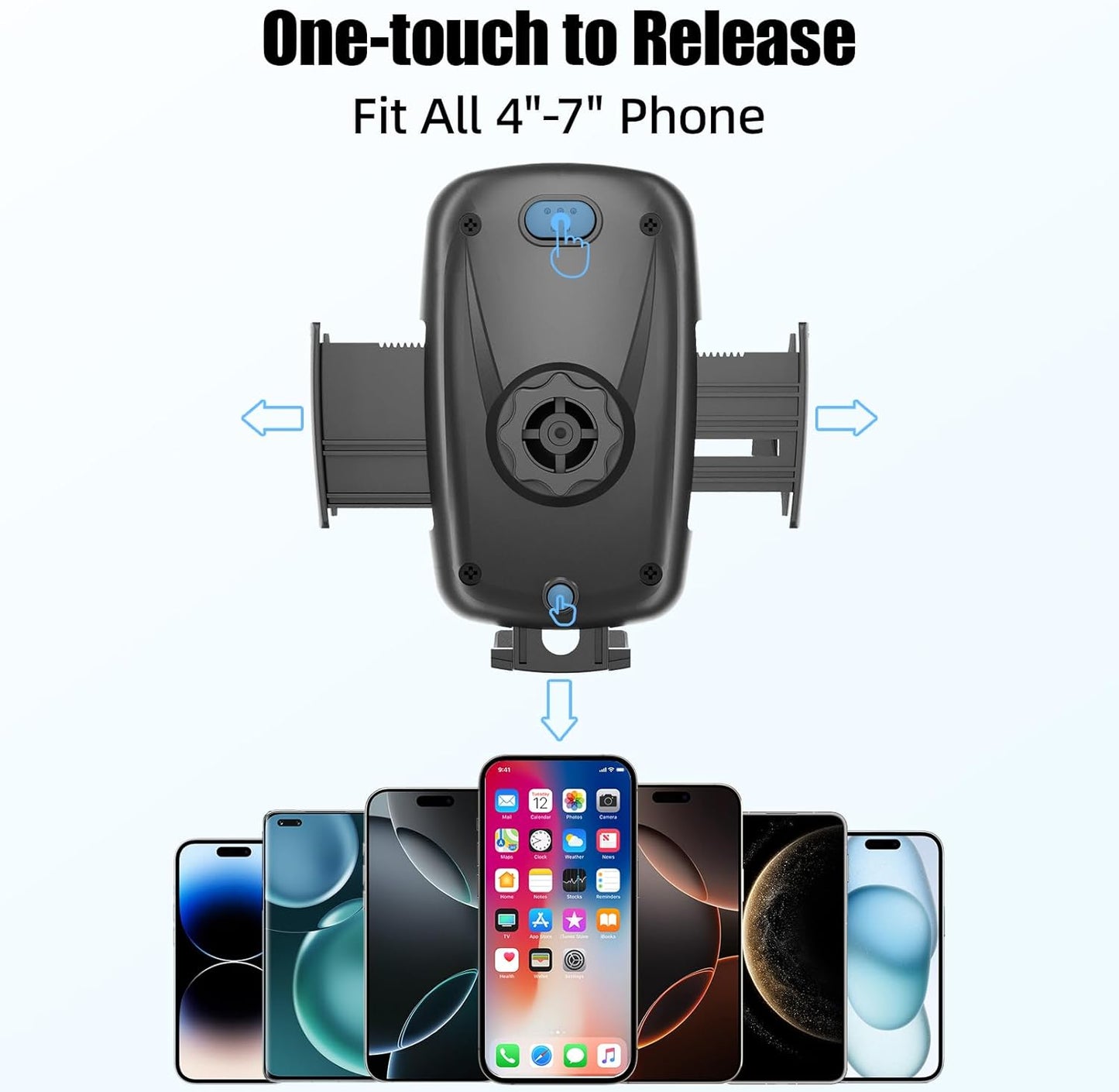 360 Cup Phone Holder for Car with Adjustable Long Gooseneck, Cell Phone Holder Mount for Car | Truck | Golf Cart